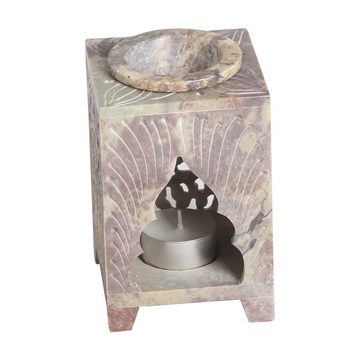 Casa Moro Duftlampe Orientalische Duftlampe Shiva-2 aus Soapstone handgeschnitzt (Aromalampe SL3080, ätherisches Öl Diffusor), Teelicht-Halter für Aromatherapie