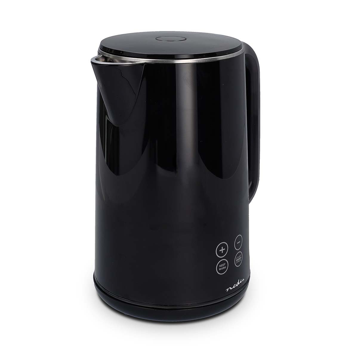 Nedis Wasserkocher KAWK362EBK, 2.7 l, 2200 W, 50–100 °C, Temperaturindikation, 360° drehbar, Verdecktes Heizelement