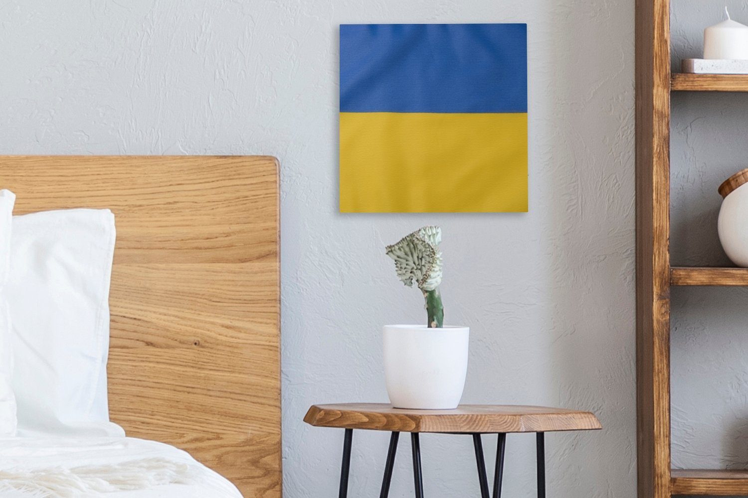 Leinwand Ukraine, der Nahaufnahme der Flagge Wohnzimmer für Bilder St), Schlafzimmer (1 Leinwandbild OneMillionCanvasses®