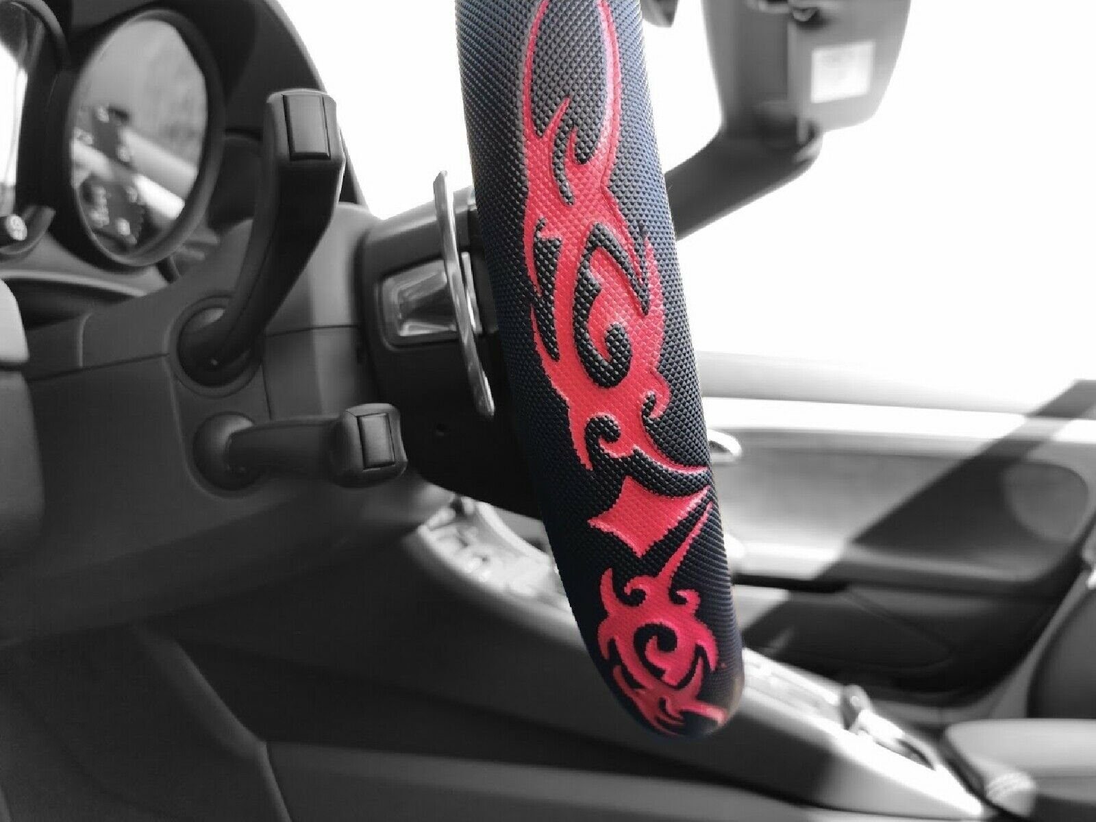 HR-IMOTION DRAGON ORNAMENTS Steering Wheel Cover for 37 - 39 cm Steering Wheels, Car Adapter