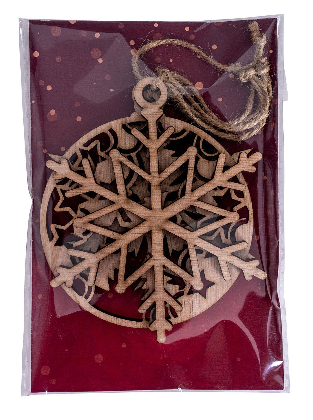 Weihnachten Levandeo® Birkenholz Deko-Anhänger Eiskristall 3er Set Kugel Christbaumschmuck, Holz