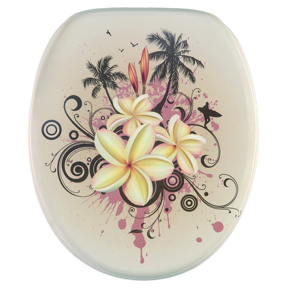 Sanilo WC-Sitz Tropical mit Absenkautomatik, Toilettendeckel direkt vom Hersteller, hochwertig & moderner Klodeckel mit Motiv, universell, leichte Montage