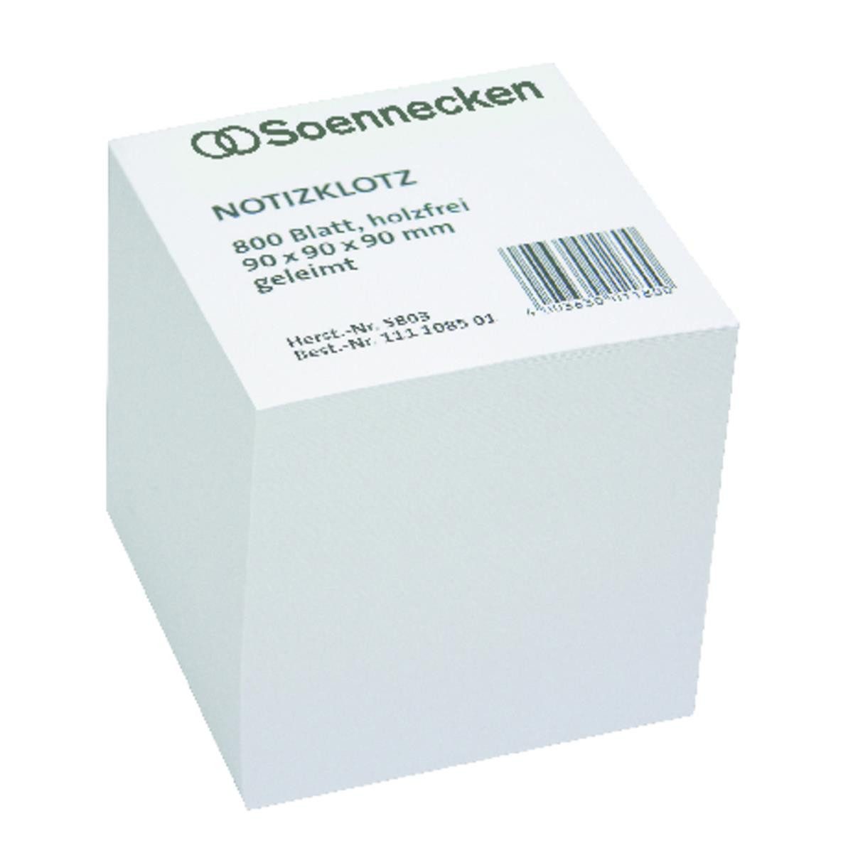 Soennecken Notizblock Soennecken Notizklotz 5803 9x9x9cm 800Blatt weiß