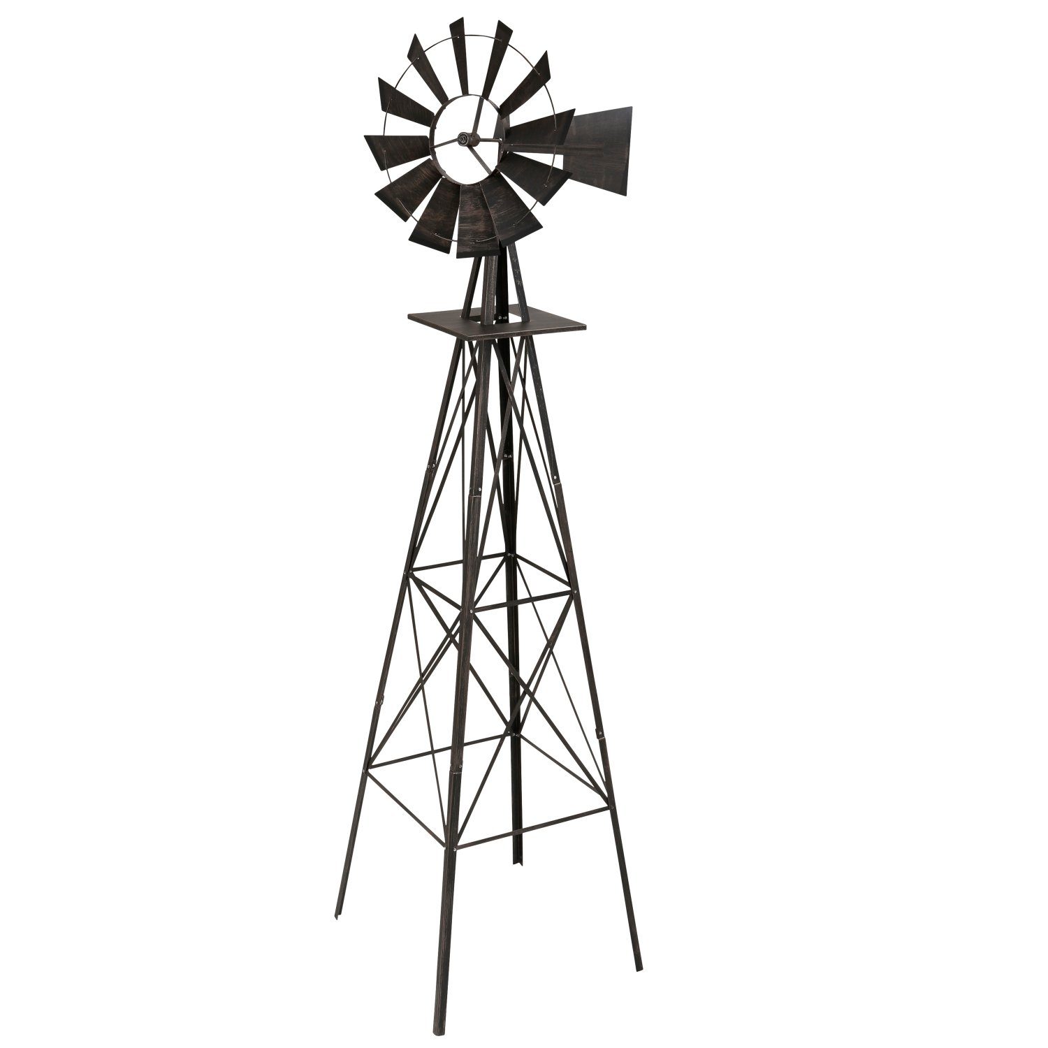STILISTA Windrad Windmühle US-Style Deko-Windspiel Gartendeko, Höhe 245 cm, pulverbeschichtetes Metall, kugelgelagert, Farbwahl