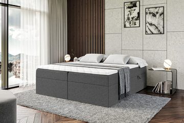 ALTDECOR Boxspringbett MARCE-BW (Multipocket-Matratze H4. H3 Matratze Bonellfederung. Topper)