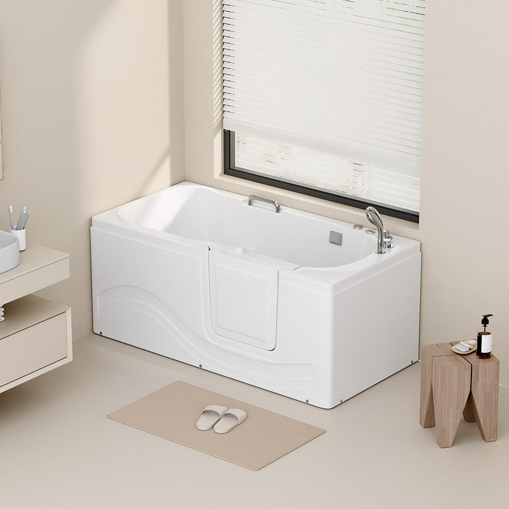 HOME DELUXE Badewanne Seniorenbadewanne VITAL, 153 x 76 x 64 cm, integrierte Tür & Whirlpoolfunktion