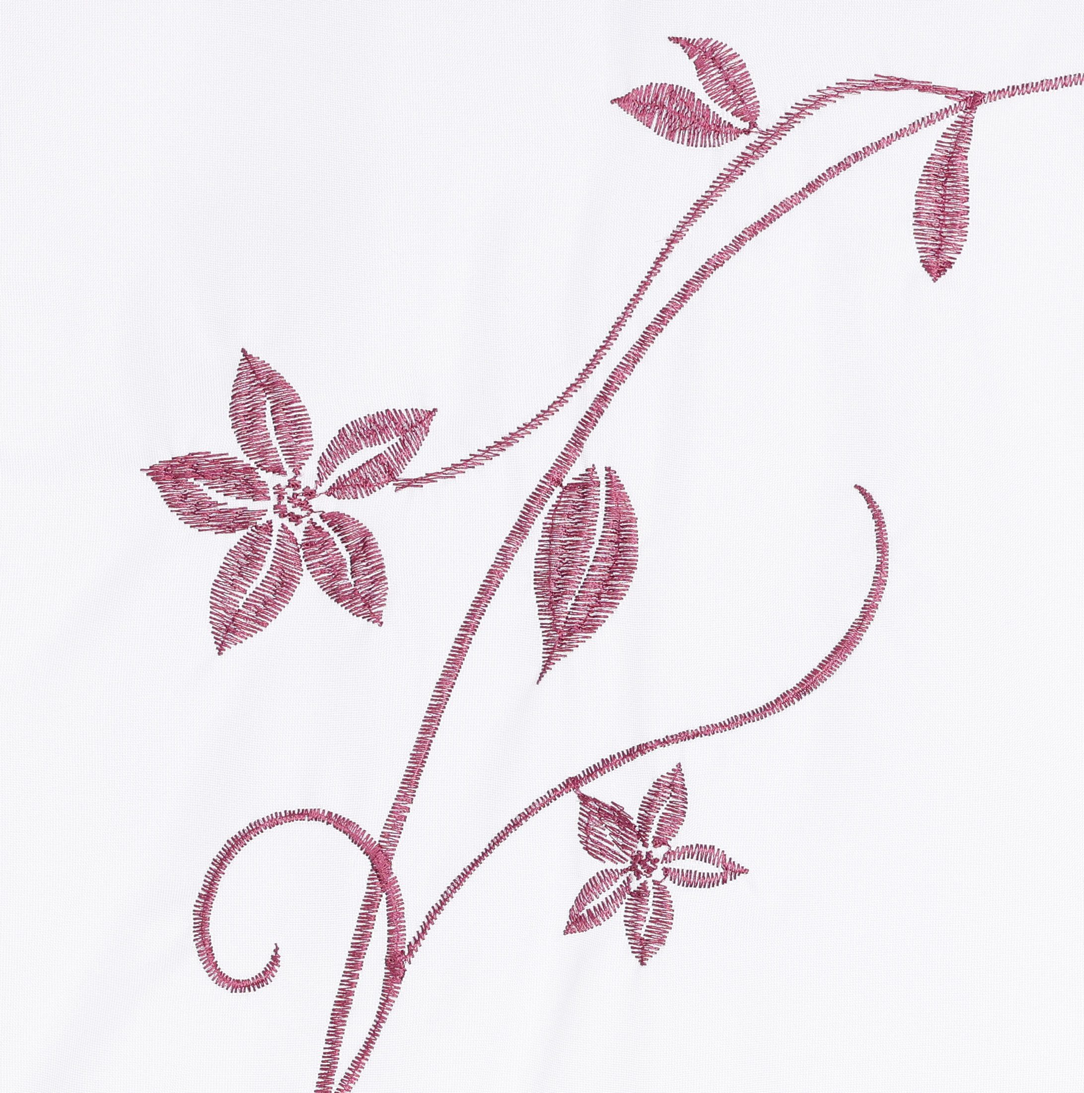 Joyswahl Raffrollo, mit Stangendurchzug, Voile Raffgardinen mit Blumen-Stickerei Tunnelzug, Küche