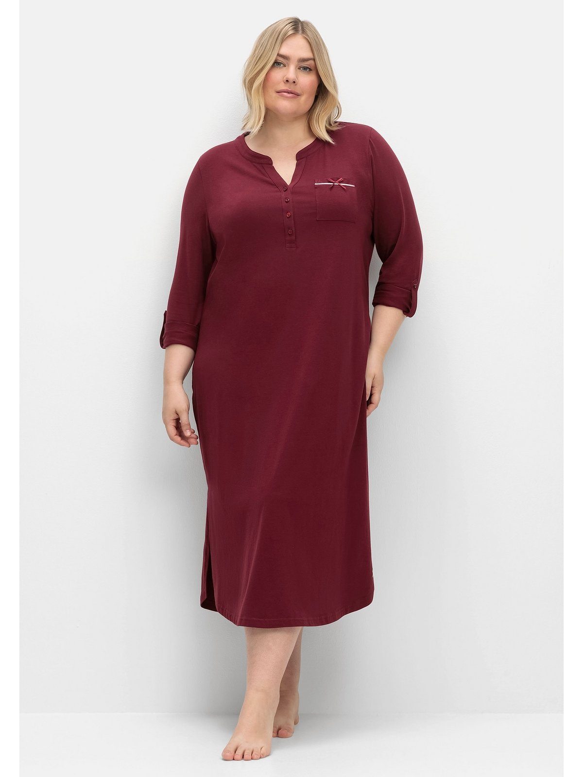 Sheego Nachthemd Große Größen in Midilänge, mit seitlichen Schlitzen