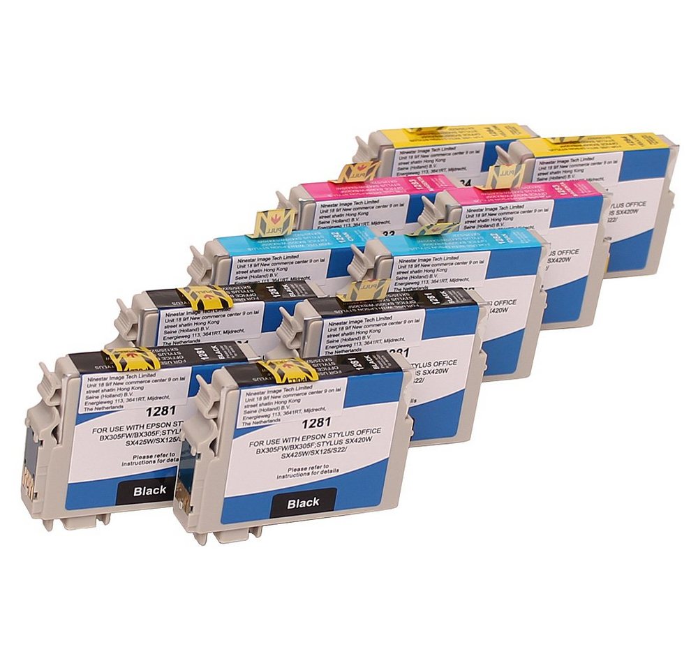 ABC Tintenpatrone (Kompatibles Set 10x Druckerpatrone für Epson Stylus BX305F BX305FW, 30 SX230 SX235 SX235W SX420W SX425W SX430W SX435W SX438W SX440W SX445W)