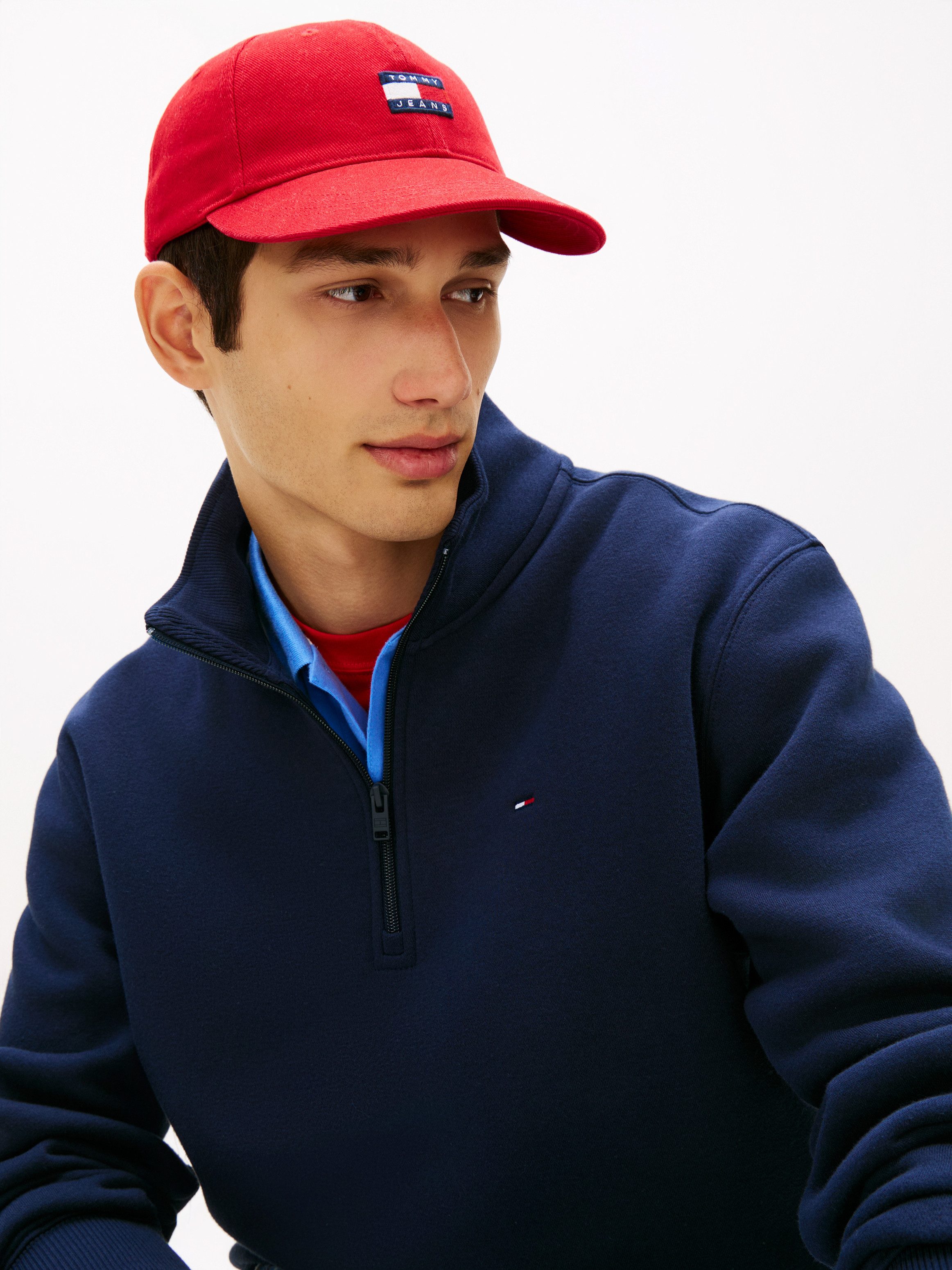 Tommy Jeans Sweatshirt TJM REGULAR FLEECE 1/4 ZIP MOCK NECK mit Fleece