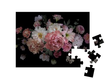 puzzleYOU Puzzle Bunter Blumenstrauß mit Pfingstrosen, Rosen, 48 Puzzleteile, puzzleYOU-Kollektionen Blumen, Blumen-Arrangements