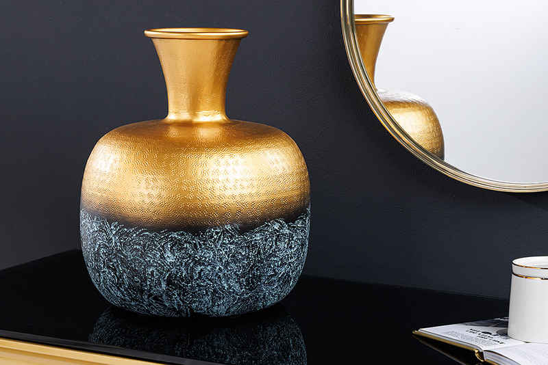 riess-ambiente Tischvase ABSTRACT ORIENT 40cm gold (Einzelartikel, 1 St), Wohnzimmer · Metall · rund · handmade · Dekoration · Design
