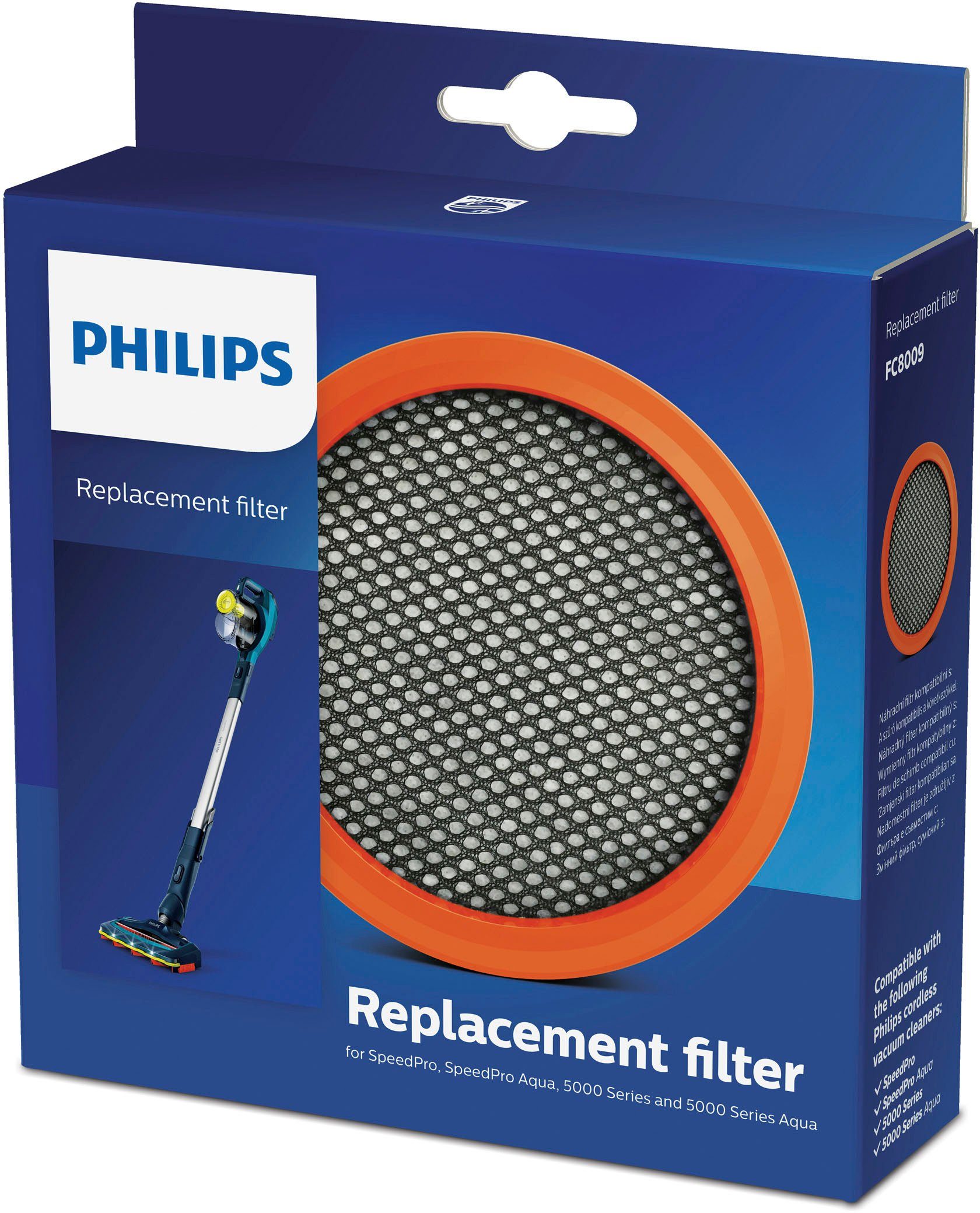 Philips Ersatzfilter FC8009/01, Zubehör für Philips SpeedPro (Aqua) und 5000 Series (Aqua): FC6721-FC6729