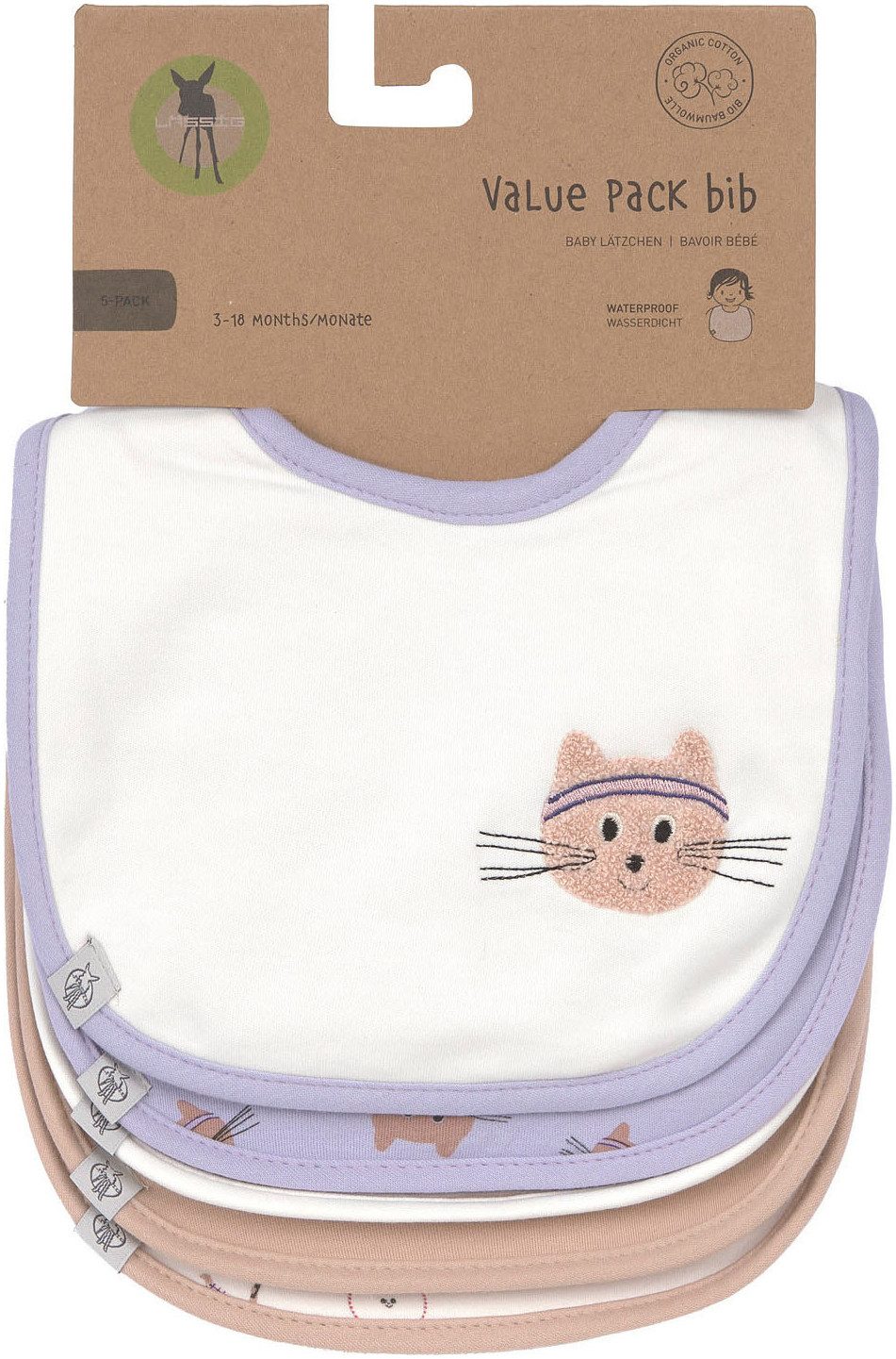 LÄSSIG Lätzchen Tiny Team Cat, (Set, 5-St)