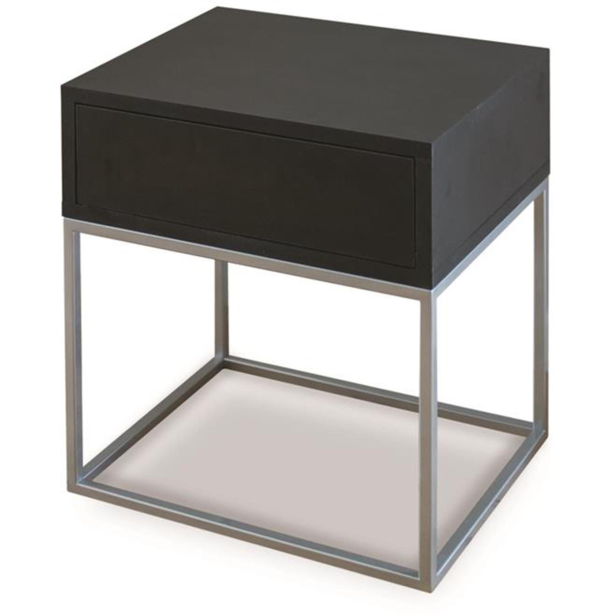 x Nachttisch / 35 x Beautysofa mit modernes | T), Eiche (1 50 x / Schwarz x 45 Schwarz Weiß Schublade, (B H Design, Kay Schwarz Wotan cm Metallgestell,