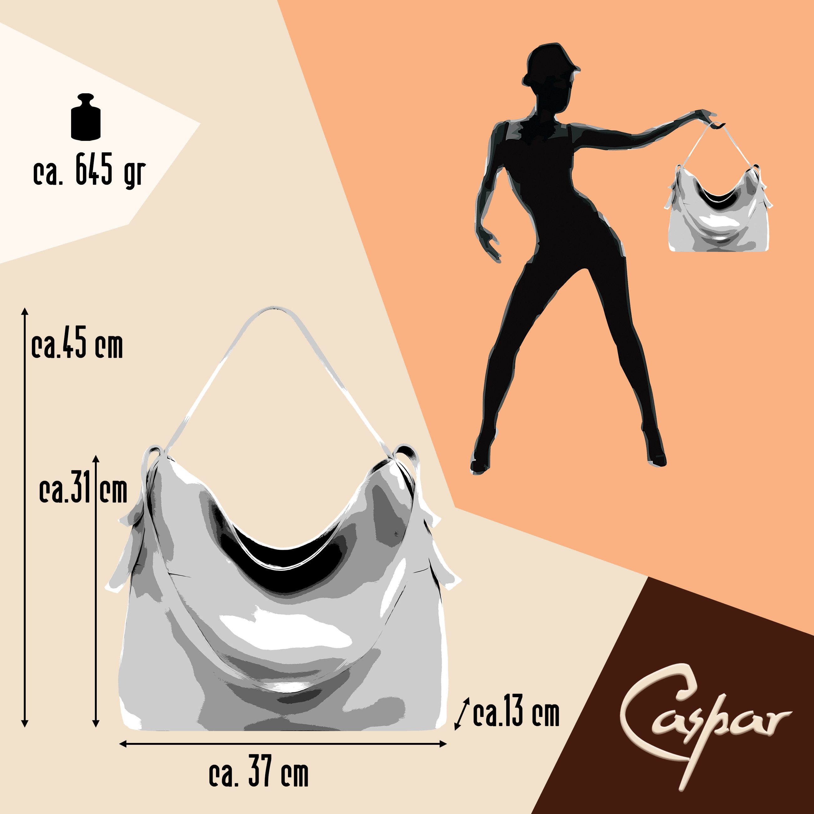 Caspar Schultertasche große Vintage Damen Leder günstig online kaufen