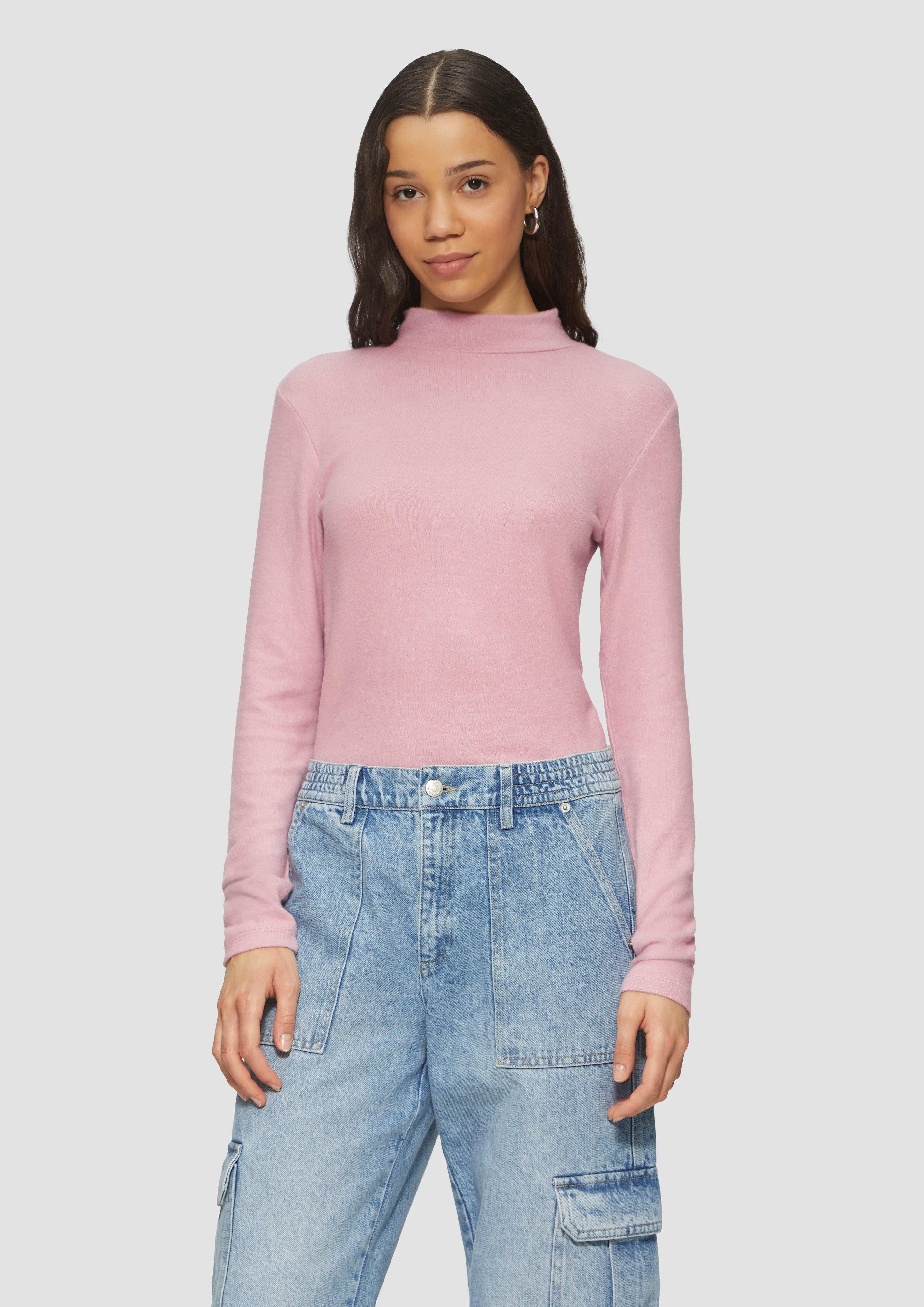 QS Langarmshirt Softes Longsleeve aus Viskosemix günstig online kaufen