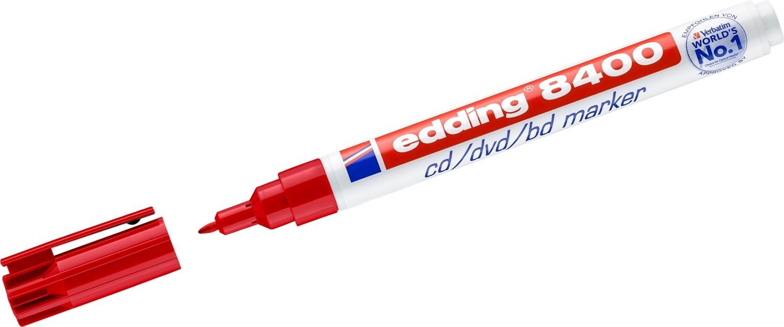 Permanentmarker CD-Marker edding 8400 ca. 0,5-1mm rot