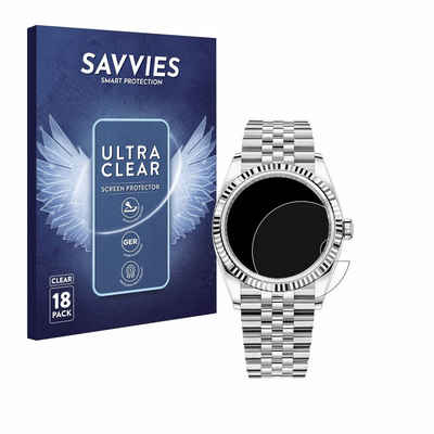 Savvies Schutzfolie für Rolex Datejust 36, Displayschutzfolie, 18 Stück, Folie klar