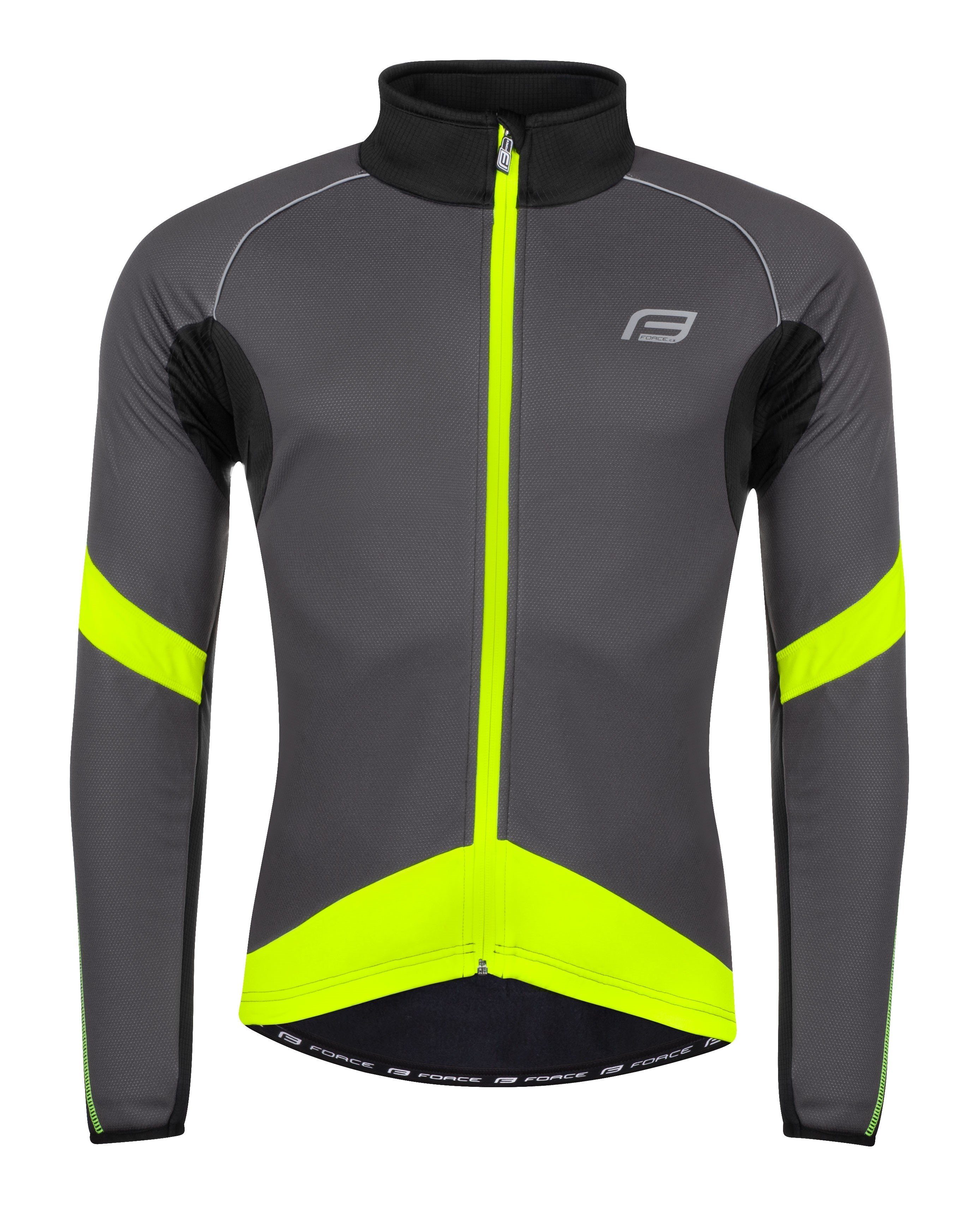 FORCE Fahrradjacke Jacke F X70 Winter, grau-schwarz-fluo 0 °C bis +10 °C