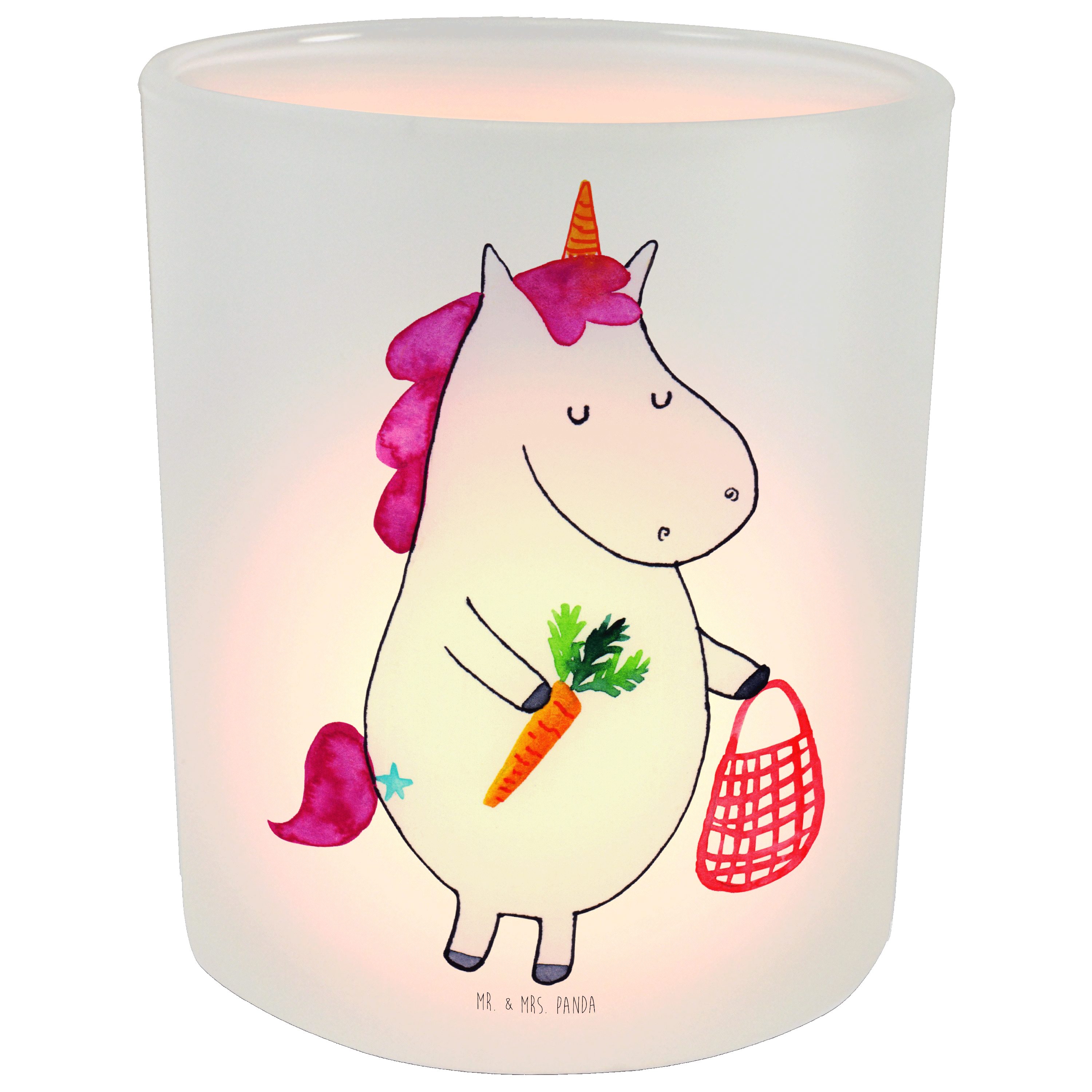 Mr. & Mrs. Panda Windlicht - Geschenk, Teelichthalter, Teelichtglas, Einhorn Transparent St) - Vegan (1