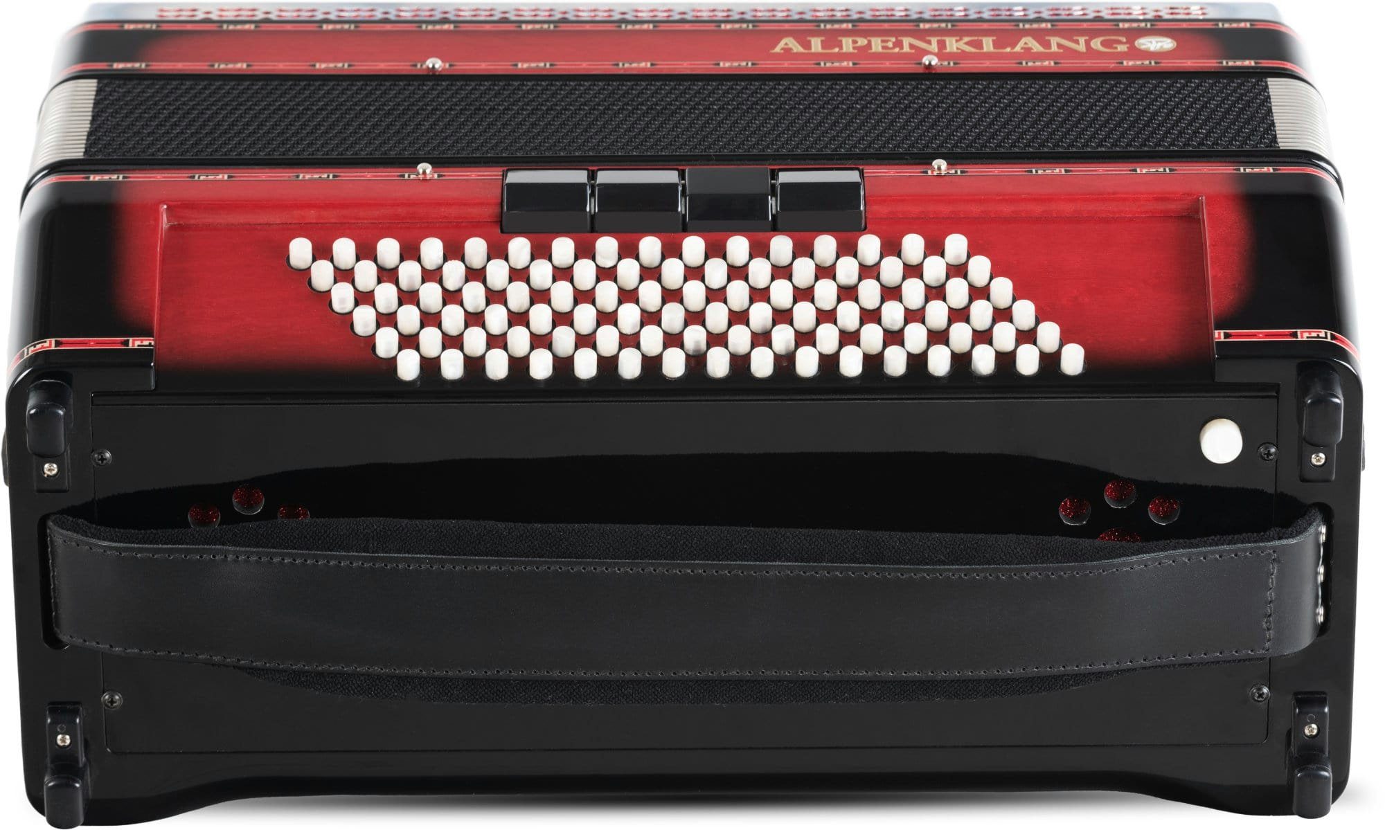 Alpenklang Knopf-Akkordeon Pro IV 96 CM - 96 Bassknöpfe, 38 Diskanttasten, Doppeltremolo (Pro-Serie), hochwertige, italienische Tipo a Mano A-Stimmplatten