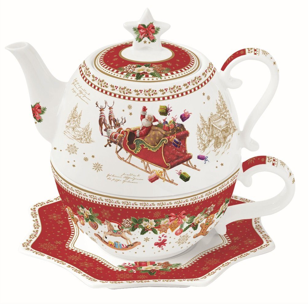 EasyLife Teekanne CHME1096 - Christmas Memories mit Tasse