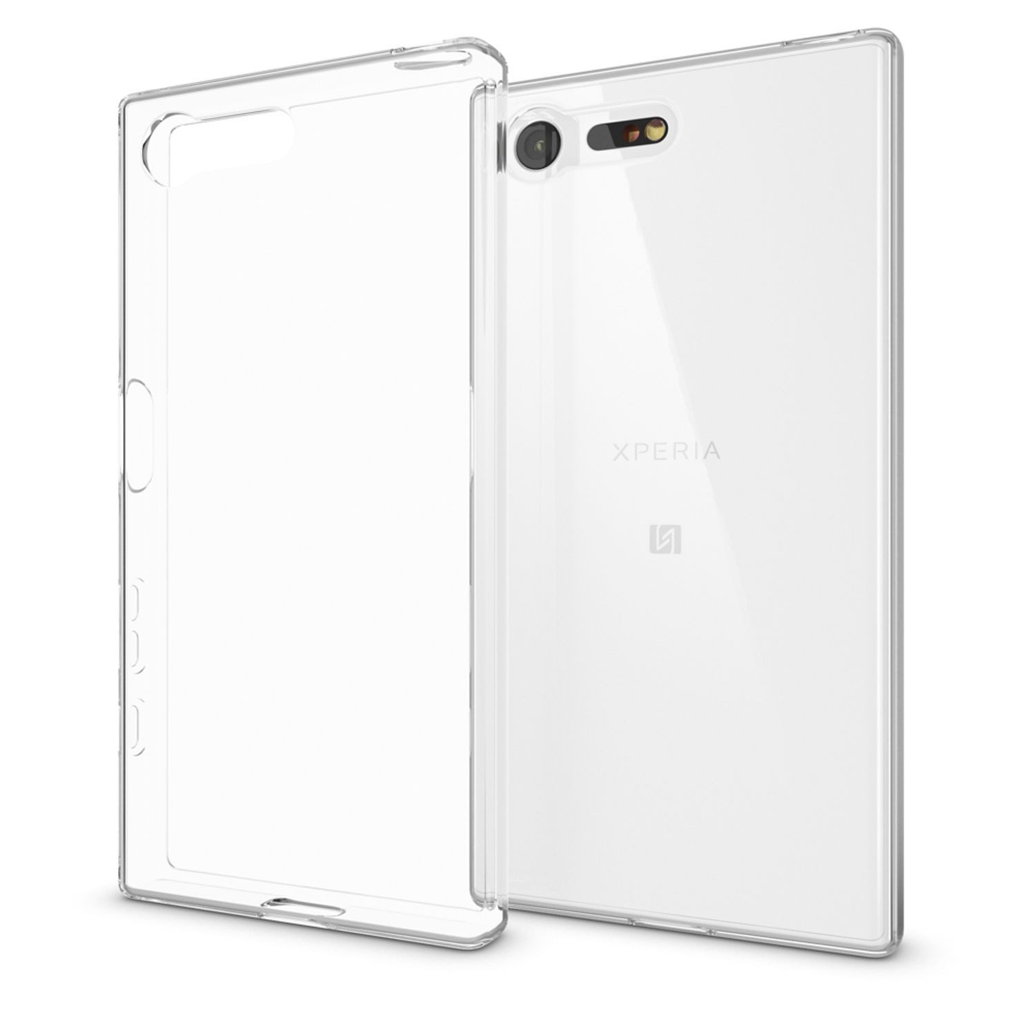 Nalia Smartphone-Hülle Sony Xperia X Compact 11,7 cm (4,6 Zoll), GLAZE Case - Transparentes Silikon, Anti-Watermark & Schlank