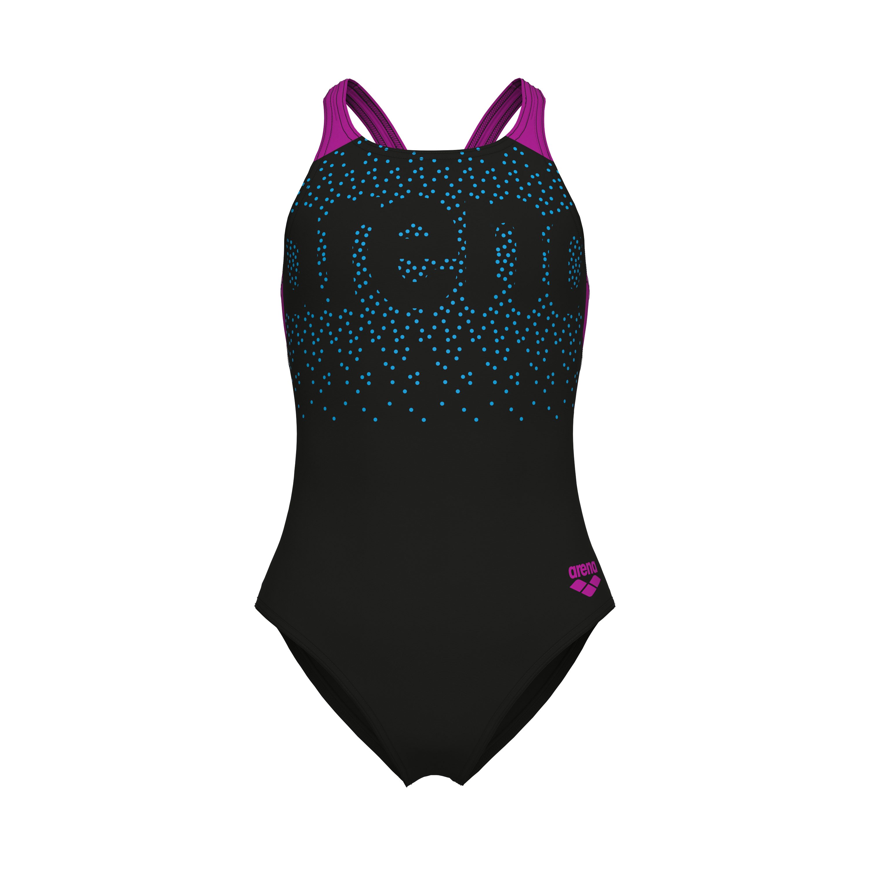 Arena Badeanzug G ARENA PAINTERLY SWIMSUIT V BACK mit UV-Schutz UPF50+, aus MaxFit Eco Material, in Stretchmaterial