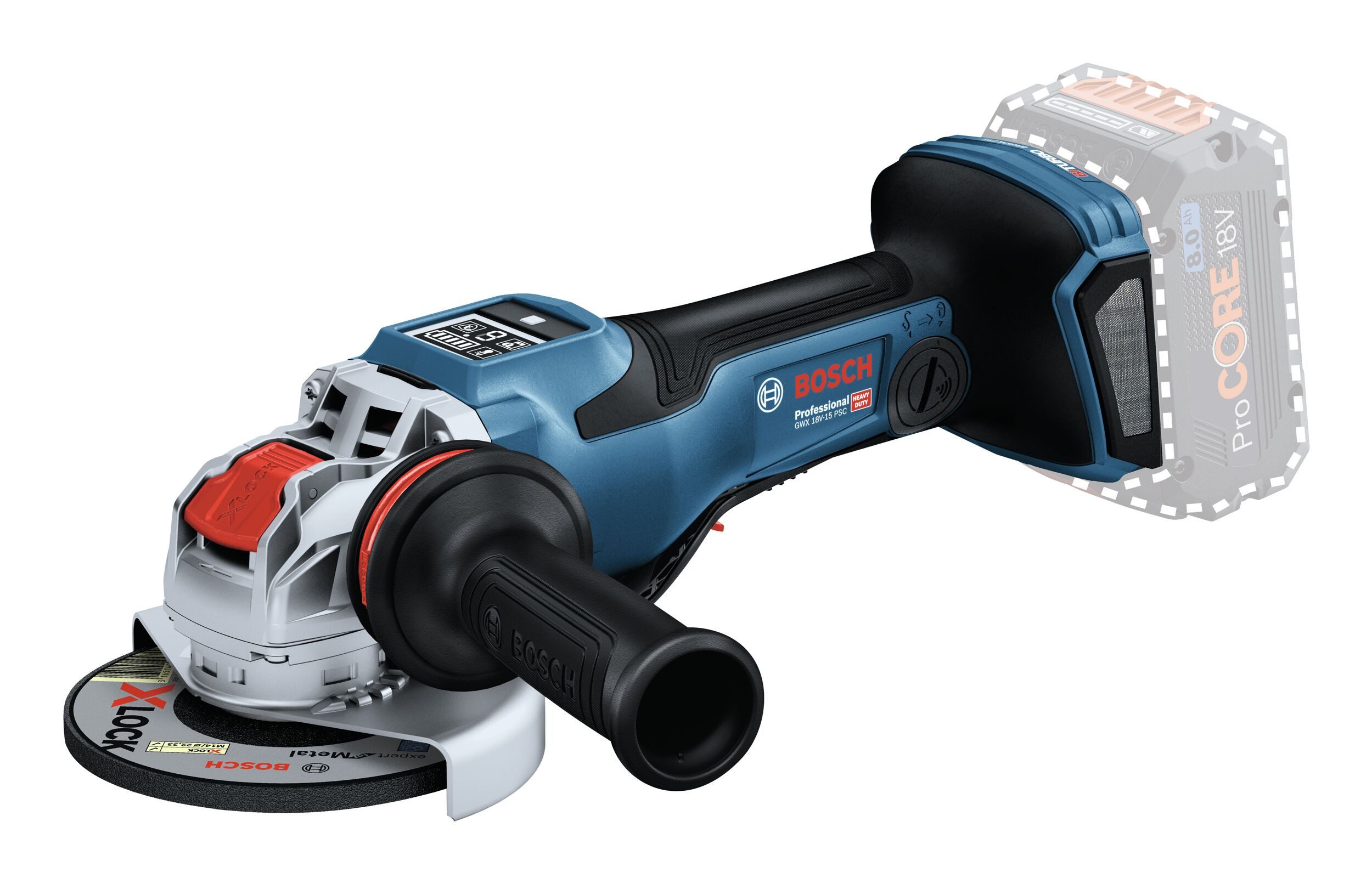 BOSCH Akku-Winkelschleifer GWX 18V-15 PSC BITURBO, max. 9800 U/min, Mit X-LOCK Ohne Akku - im Karton
