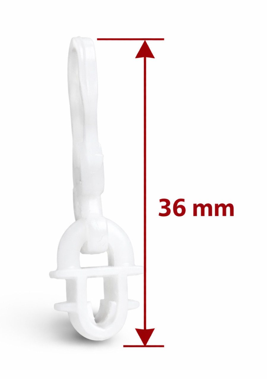 rewagi Klick-Gleiter Klick-Gardinengleiter mit Faltenhaken, Gardinen, Vorhänge, Seitenschals, Innenlaufsysteme, Gardinenschiene, Gardinenleiste, Gardinenstange, (Set 20 / 100 Stück, Laufnut / Spurbreite 4 / 6 - 6,5mm)