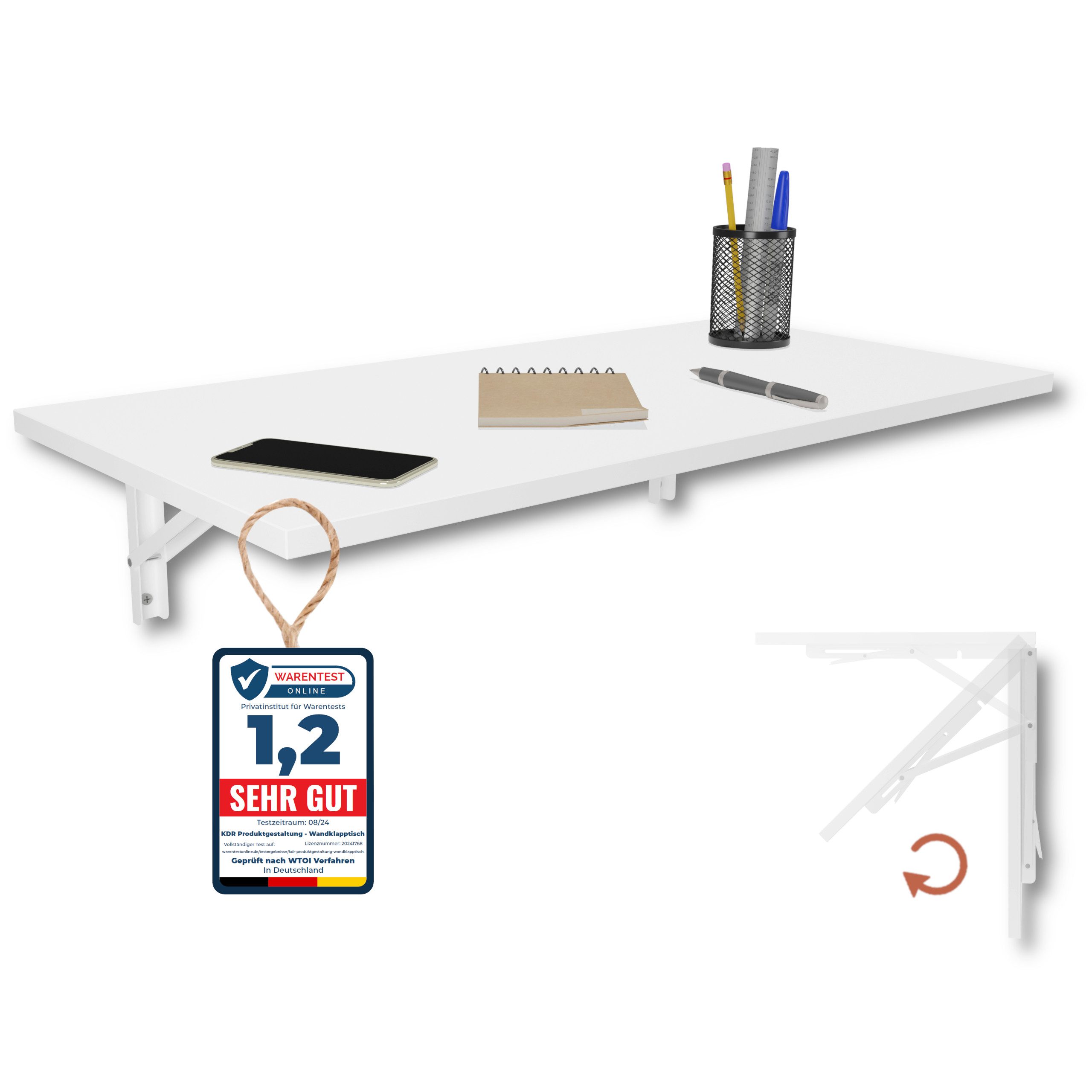 KDR Produktgestaltung Klapptisch 80x40 Wandklapptisch Esstisch Küchentisch günstig online kaufen