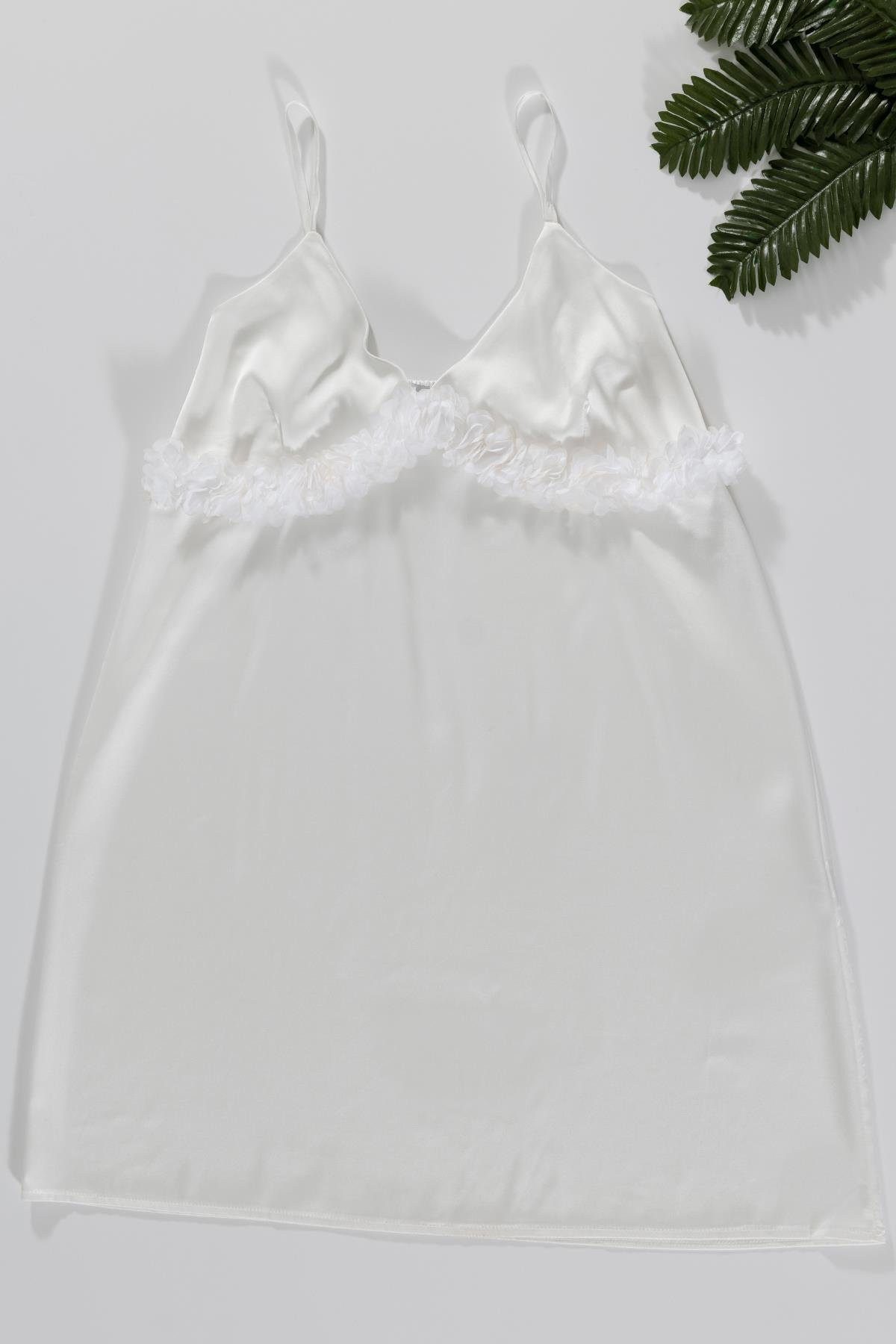 For You Moda Nachthemd Weiße Spitze Nachthemd