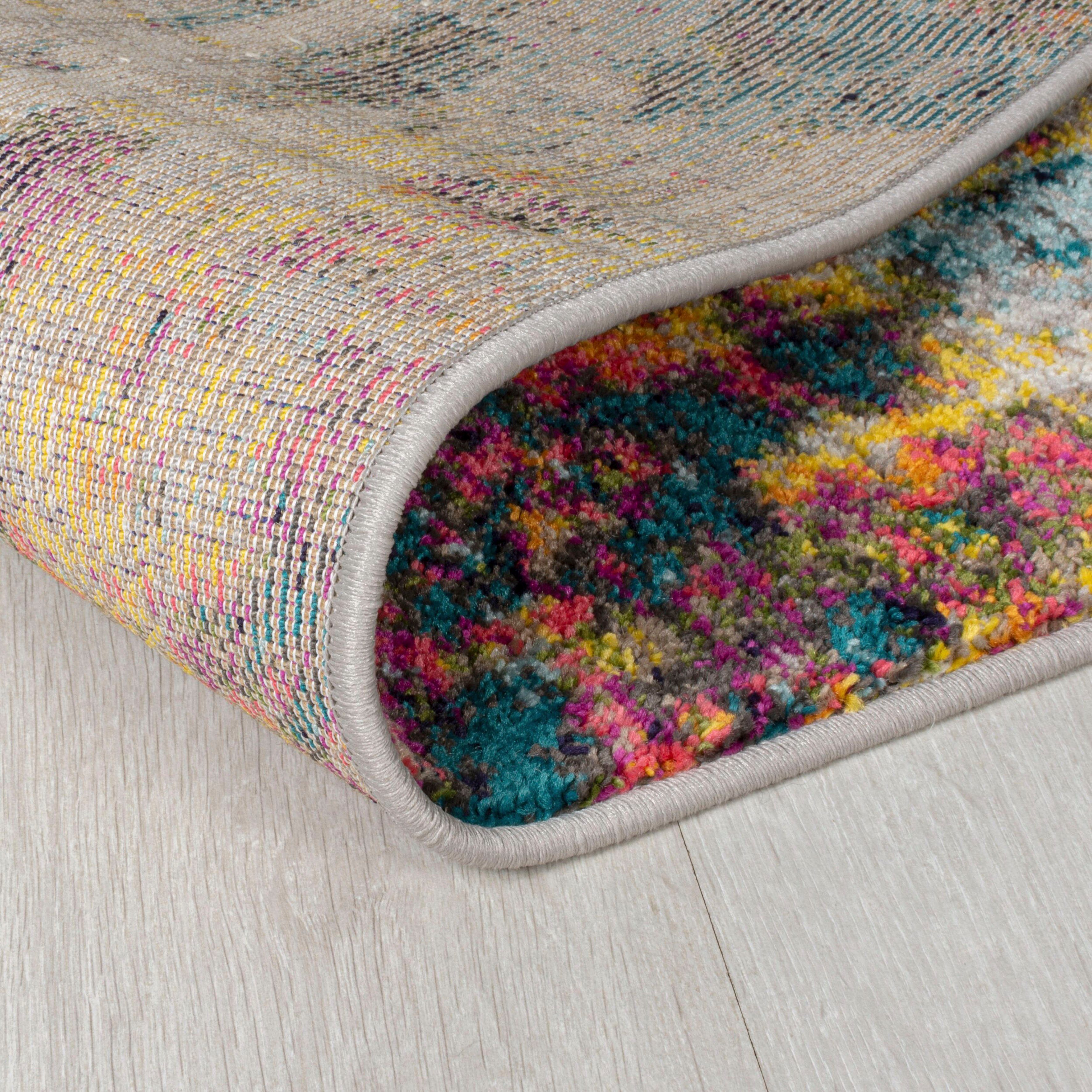 FLAIR RUGS Läufer Abstraction, rechteckig, Höhe: 10 mm, Vintage Design, mehrfarbig, bunt, Teppichläufer