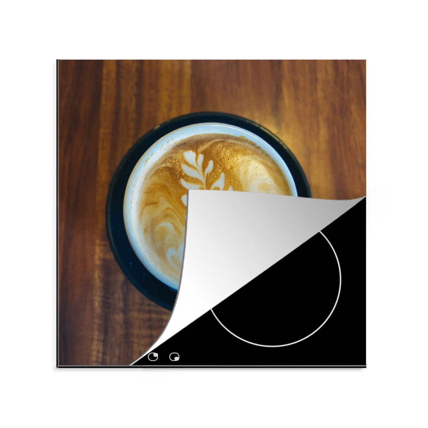 Kaffee cm, Herdblende-/Abdeckplatte für (1 Tee-13-1-1, tlg), küche Arbeitsplatte 78x78 Vinyl, Ceranfeldabdeckung, MuchoWow Tee Hoher