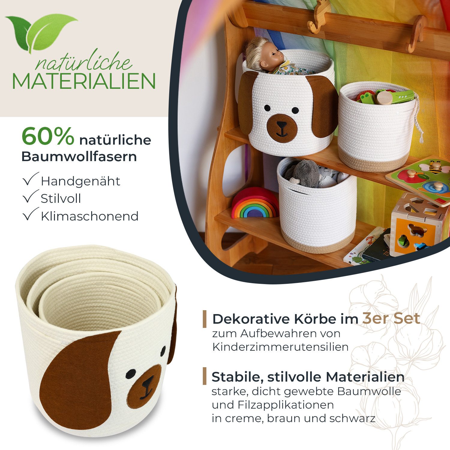 HMF Aufbewahrungskorb Aufbewahrungskorb mit versteckten Griffen günstig online kaufen