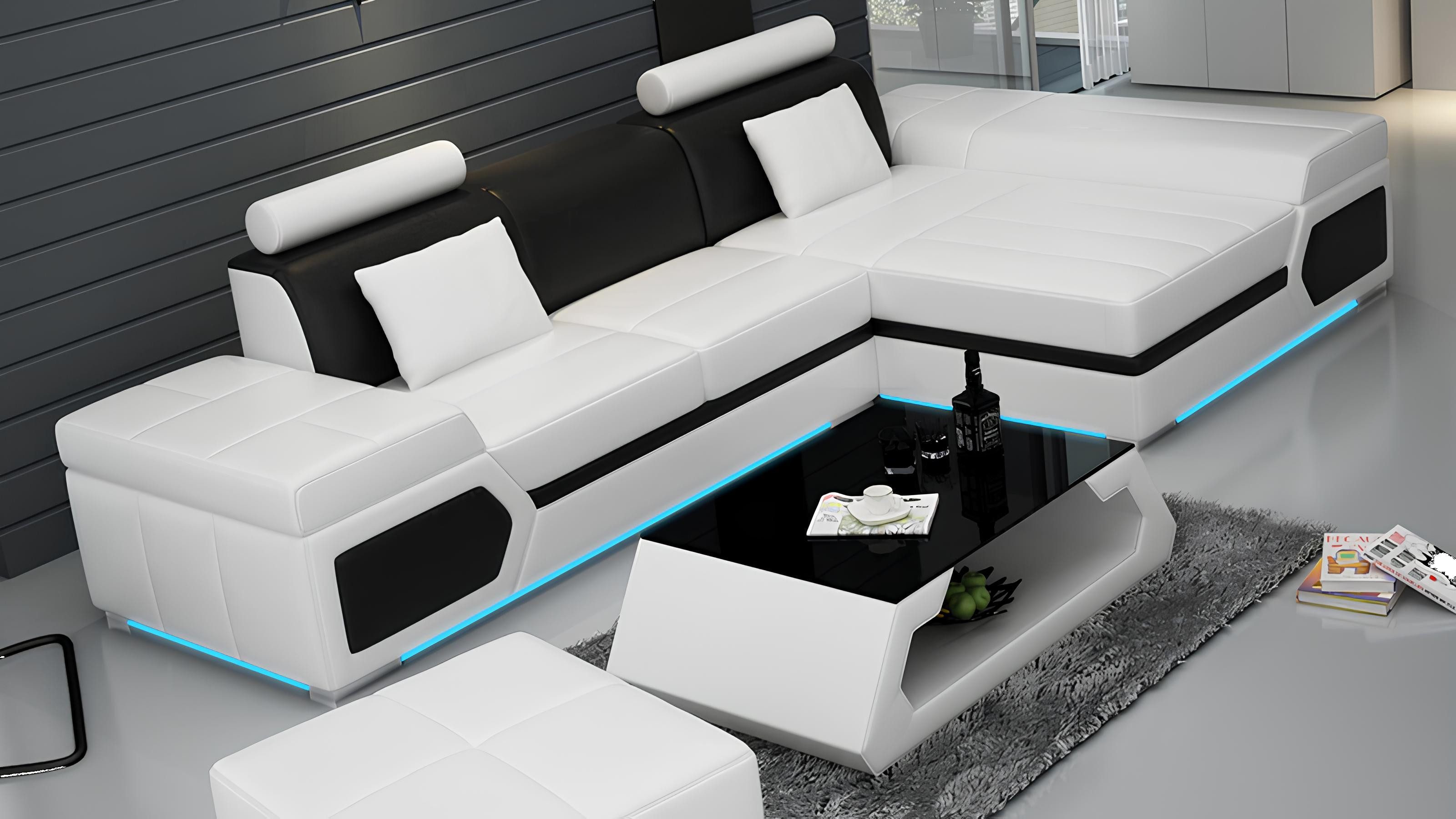 JVmoebel Sofa Ledersofa K5013D in modernem Design mit eleganter Formgebung, Made in Europa