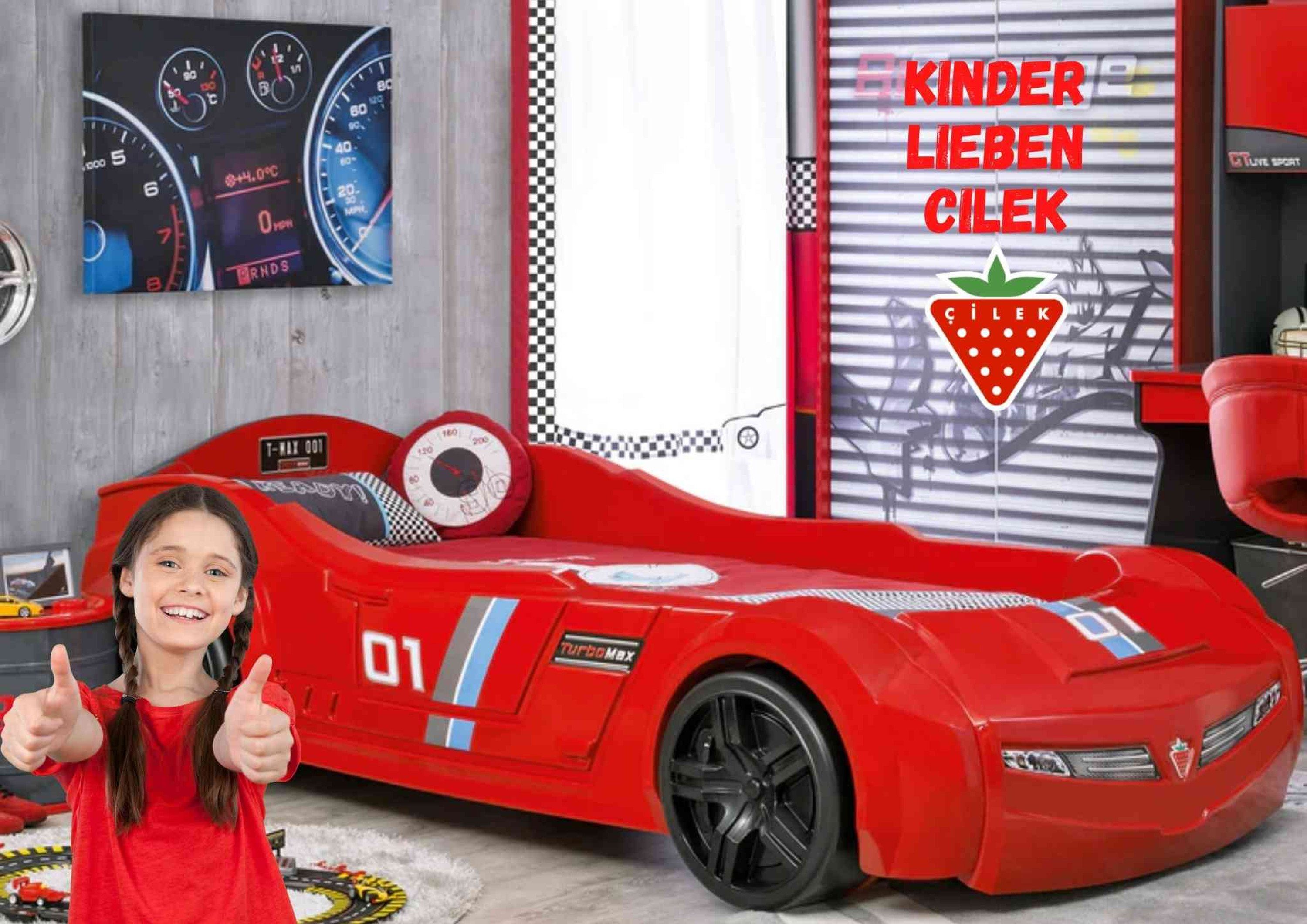 Model Rot Cilek Autobett x Rennwagenoptik, 195cm, Liegefläche 90 Pitstop, Speed,