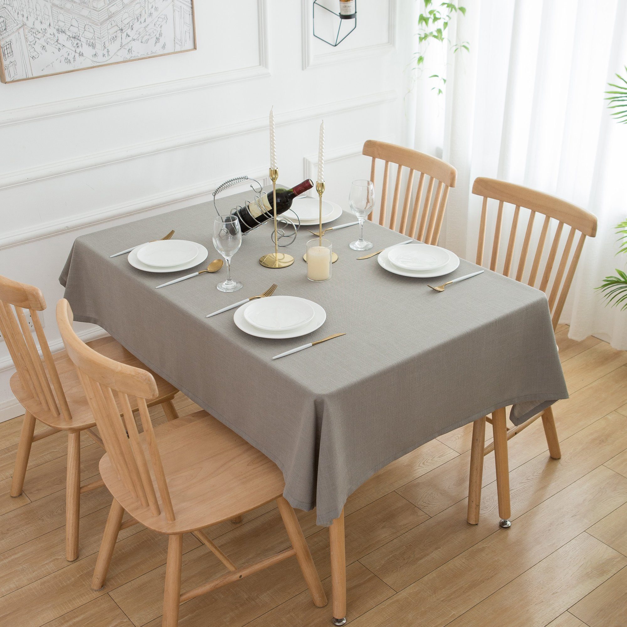 Simurq Tischdecke Wasserabweisend, Leinenoptik Tischdecke Abwaschbar günstig online kaufen
