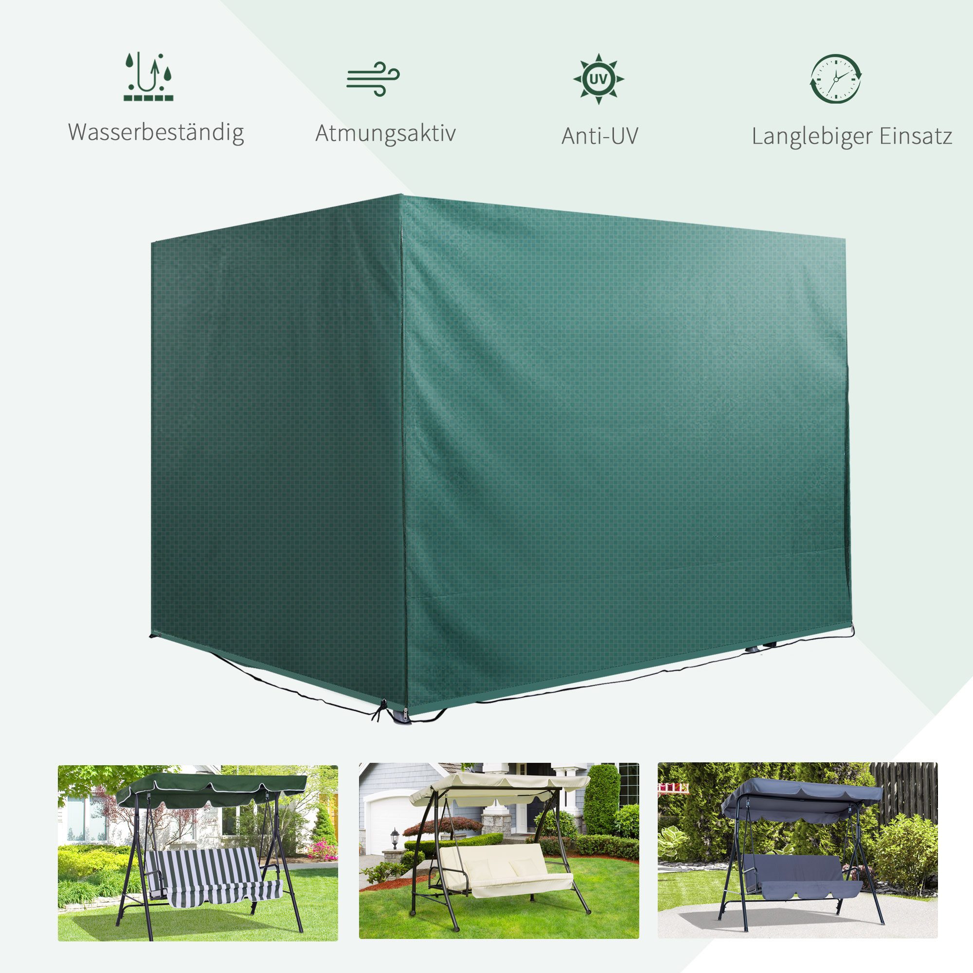 MC Star Gartenmöbel-Schutzhülle Abdeckplane Schutzhülle wasserdicht mit UV-Schutz 215x155x150cm (für Möbel & Garten)