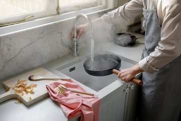 QUOOKER Küchenarmatur QUOOKER CLASSIC FUSION ROUND Messing COMBI B mit CUBE 2 (22CFRPTNCUBE) (2-St) 100°C Kochendwasserhahn mit Trinkwassersystem
