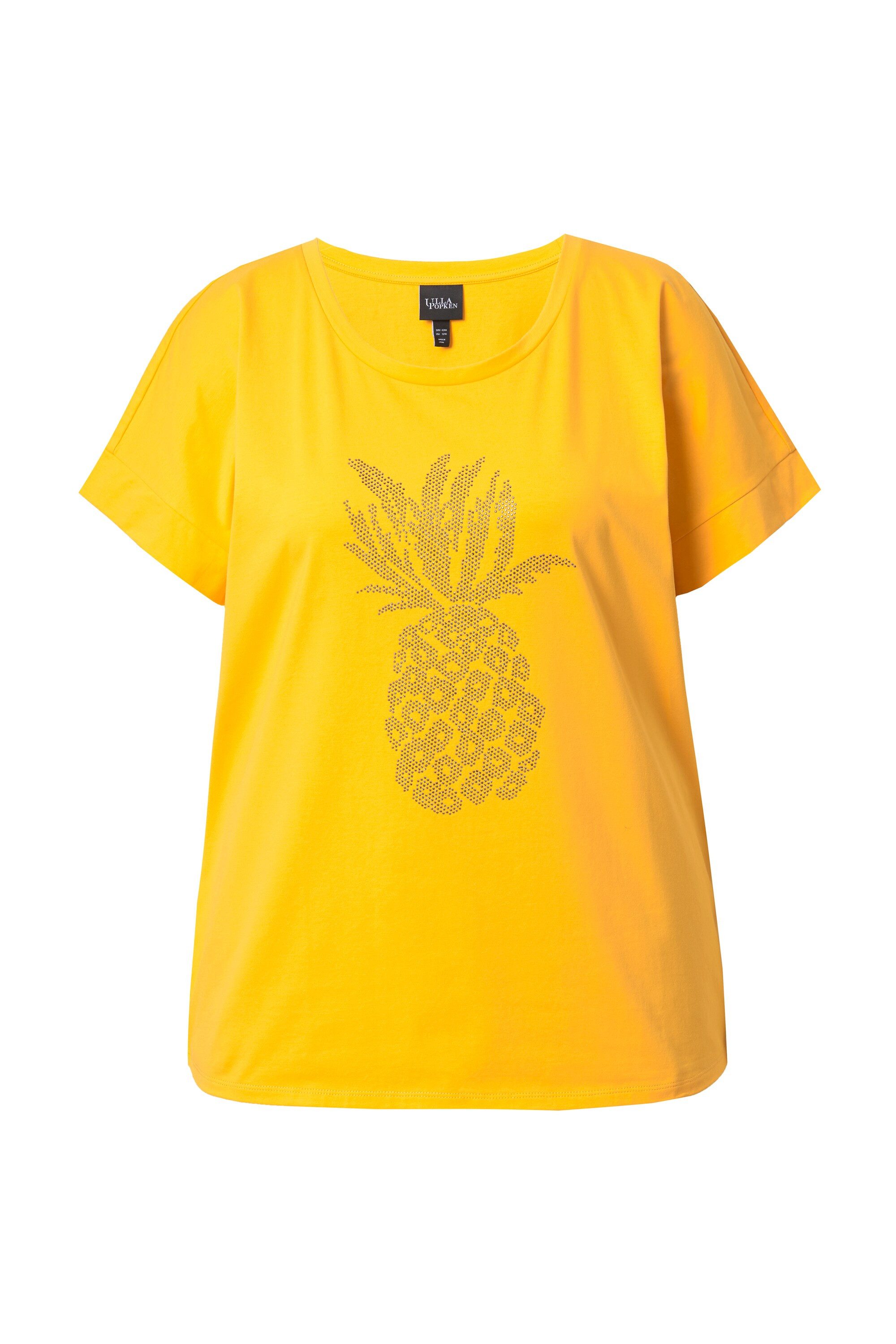 Ulla Popken T-Shirt T-Shirt Zierstein-Ananas Oversized günstig online kaufen