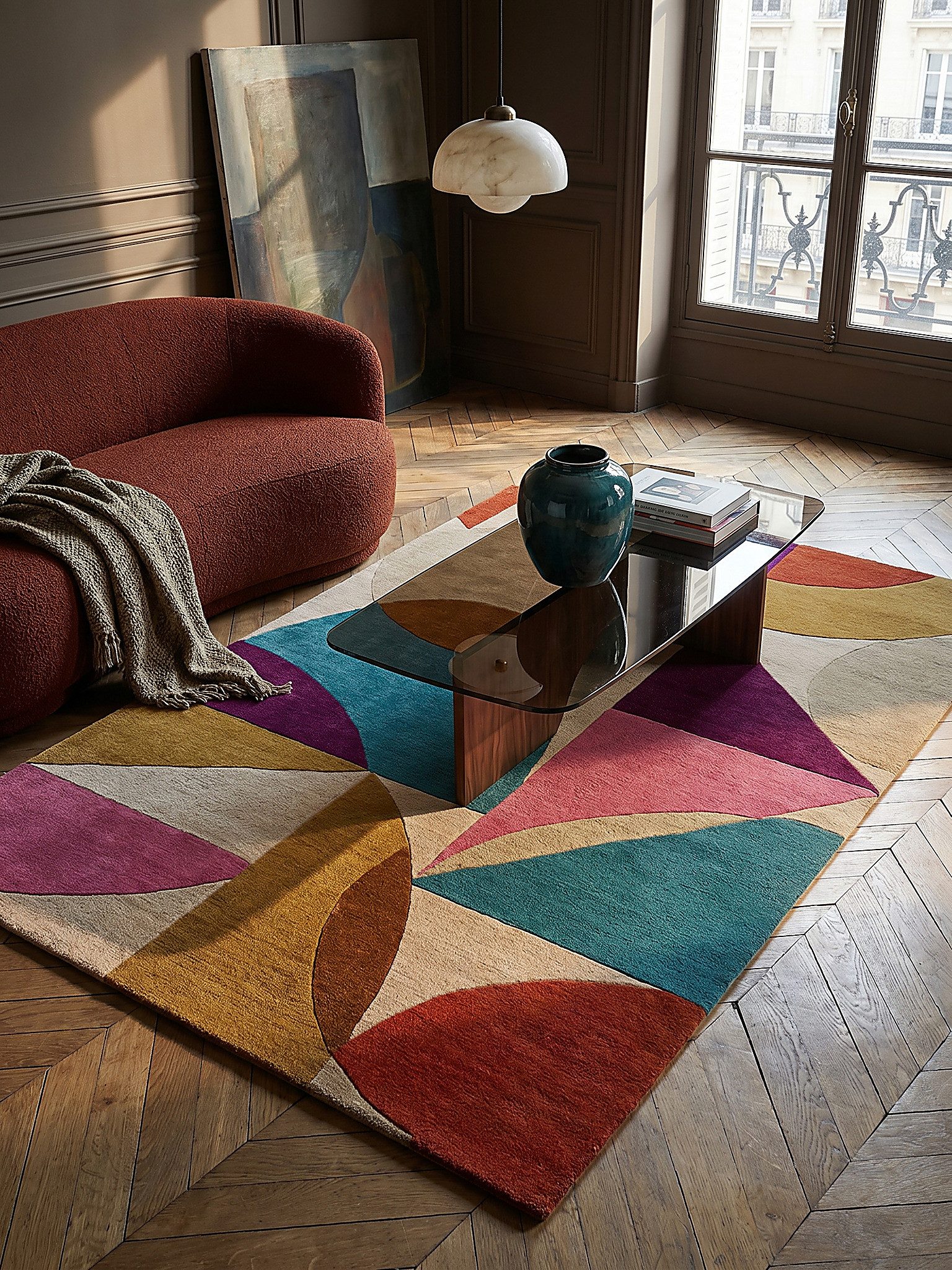 KADIMA DESIGN Wollteppich AIRE Teppich Wolle geometrisch abstrakt modern edel 120x170 Multicolor, Rechteckig, Höhe: 16 mm, 12 mm Mittelflor, zeitlos, Naturfaser, fußbodenheizungsgeeignet
