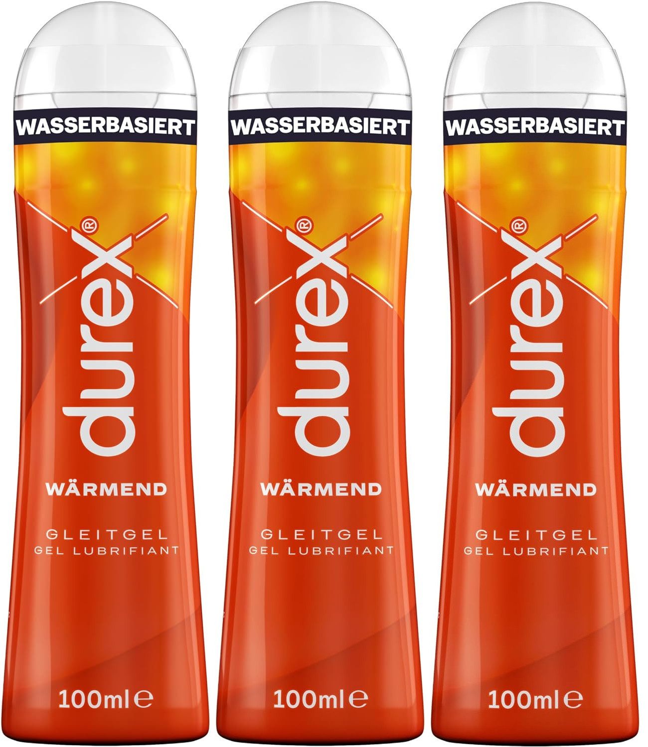 durex Gleitgel Play Wärmend, Spar-Pack, 3-tlg., Sanftes Gleitmittel mit wärmendem Effekt