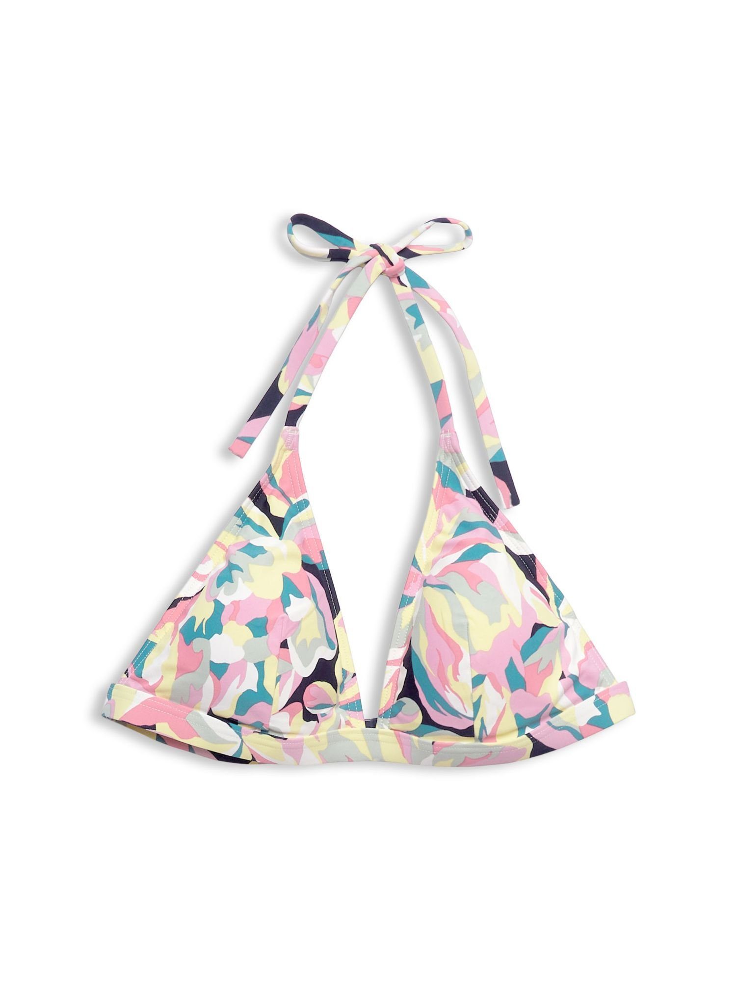 Esprit Triangel-Bikini-Top Neckholder-Bikinitop mit floralem Print