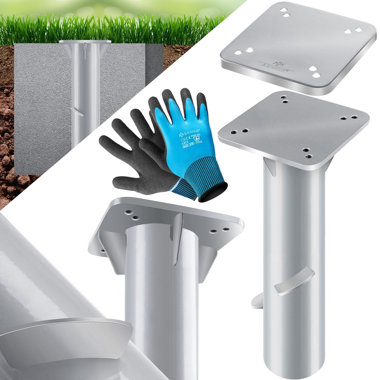 KESSER Schirmhalter, Metall Universal Bodenplatte Sonnenschirmständer günstig online kaufen