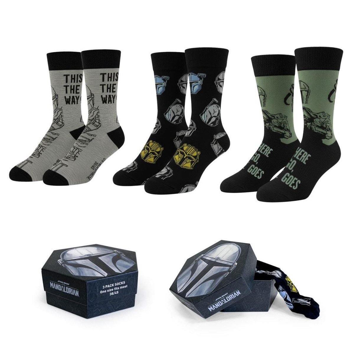 Star Wars Socken The Mandalorian Lifestyle Design Größe 38-45 (Packung, 3 Paar)