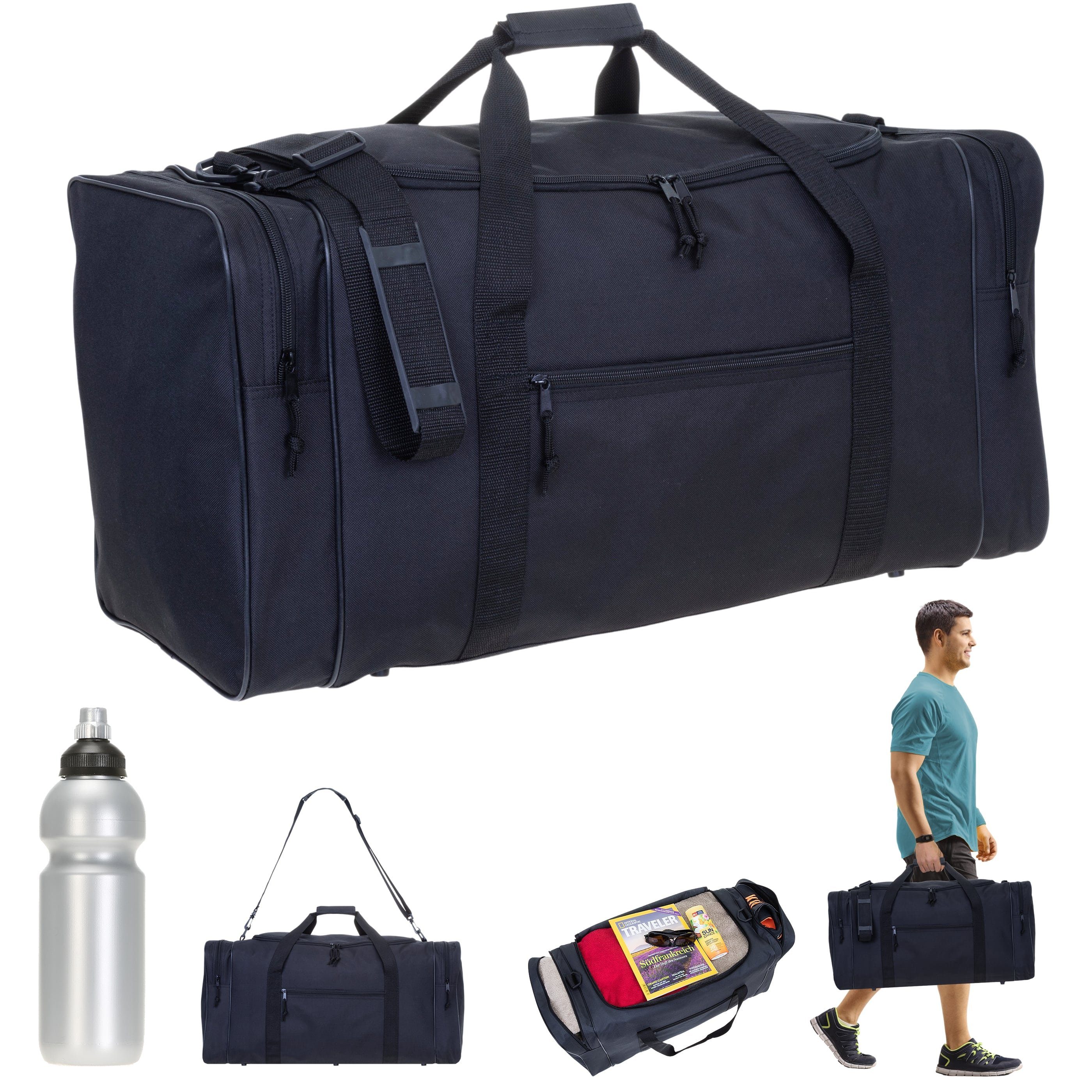 Spear Bags Sporttasche groß Saunatasche Reisetasche Gymbag 68 cm, 65 Liter Gym Tasche Fußballtasche XXL + Trinkflasche