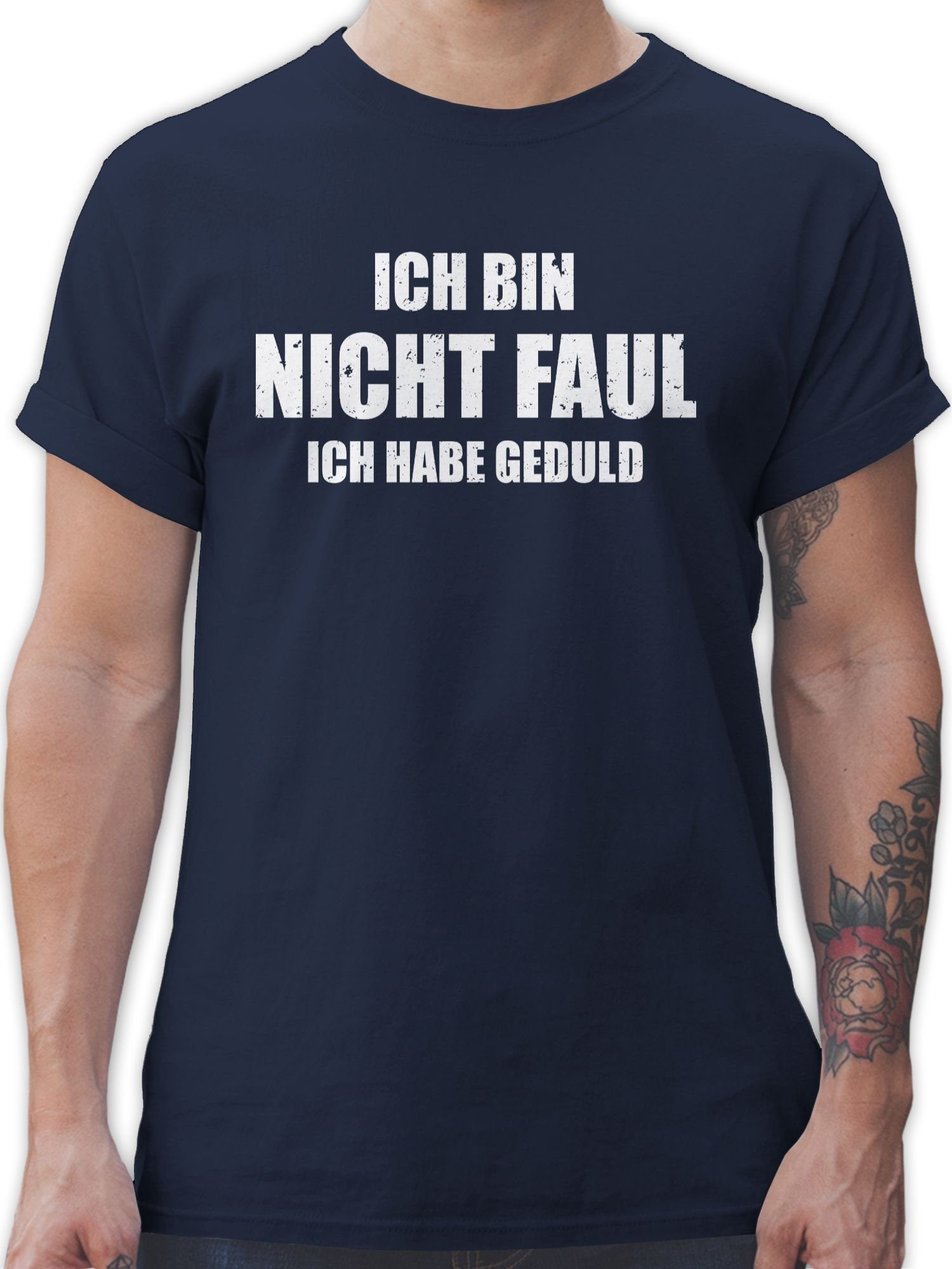 Shirtracer T-Shirt Ich bin nicht faul Sprüche Statement mit Spruch 01 Navy Blau