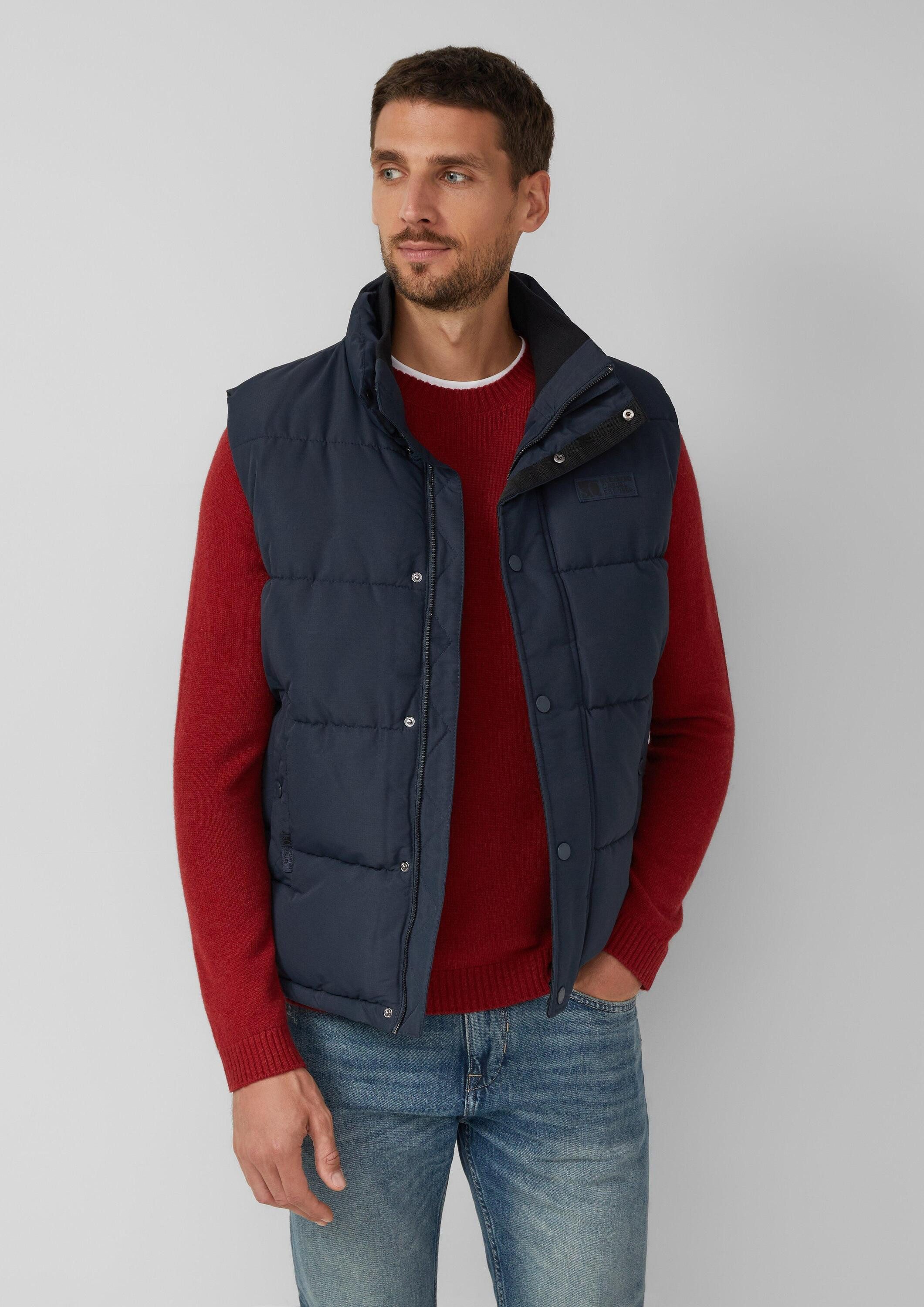 s.Oliver Outdoorjacke Outdoor-Weste Sportive Steppweste mit Logo-Details günstig online kaufen